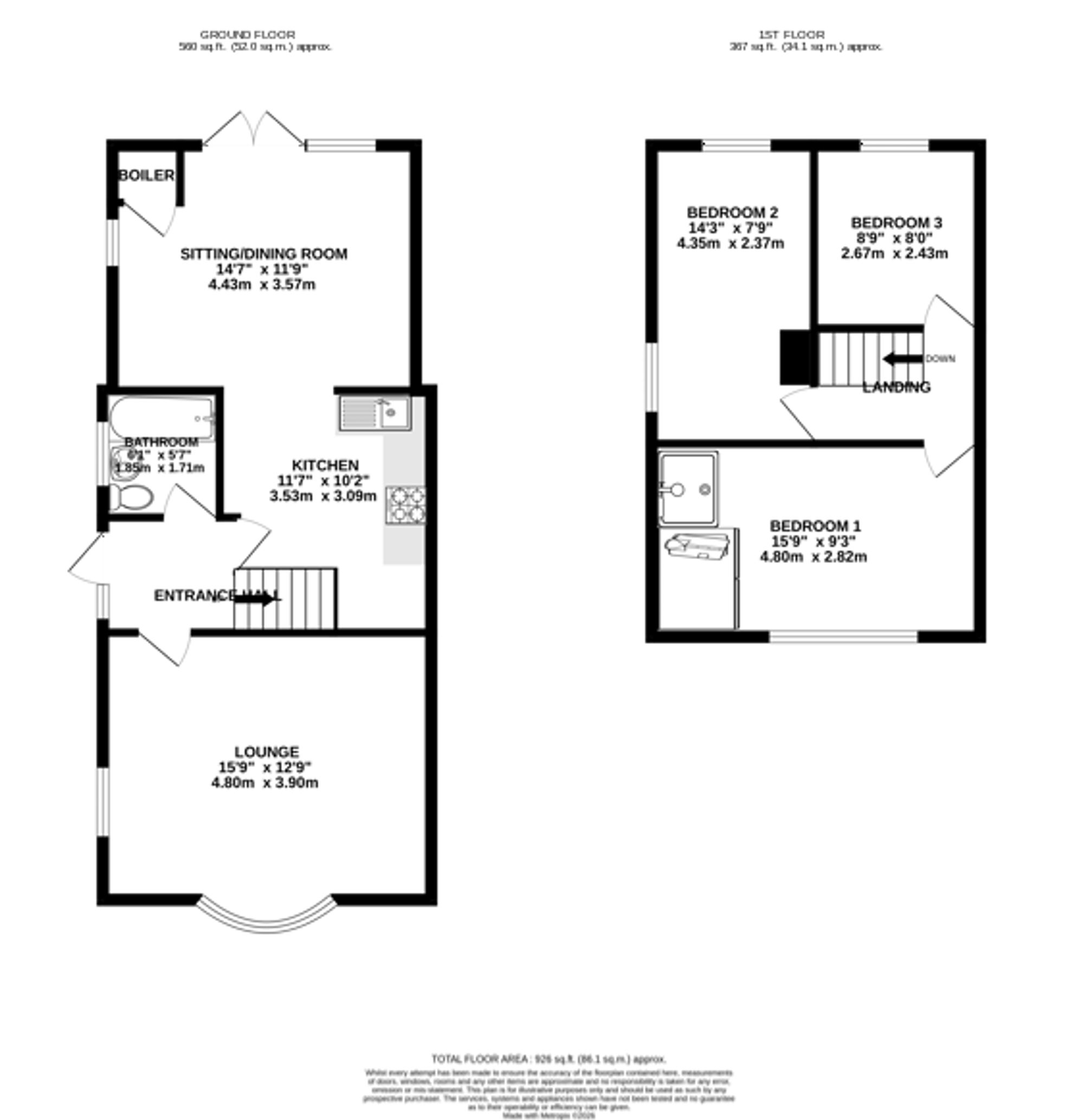 51 Kent Crescent, Wigston floorplan