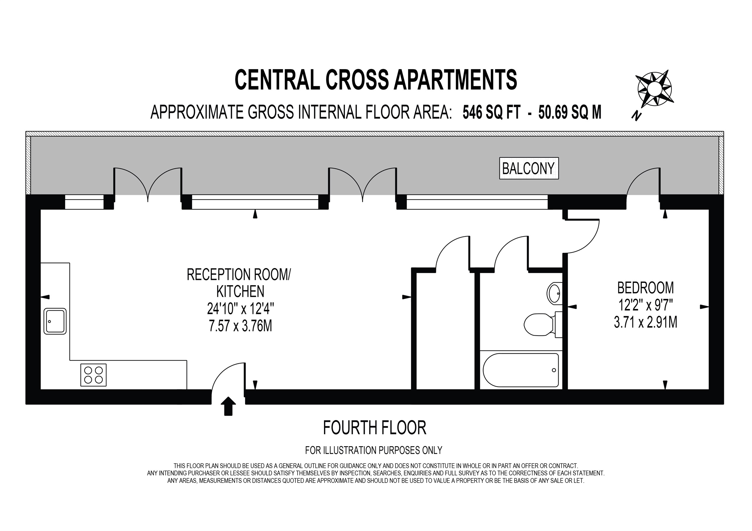Flat 84, Central Cross Apartments, 2, South End, Croydon floorplan