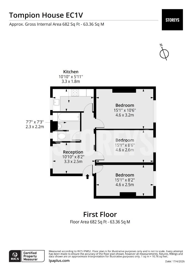 Flat 5, Tompion House, Percival Street, London floorplan