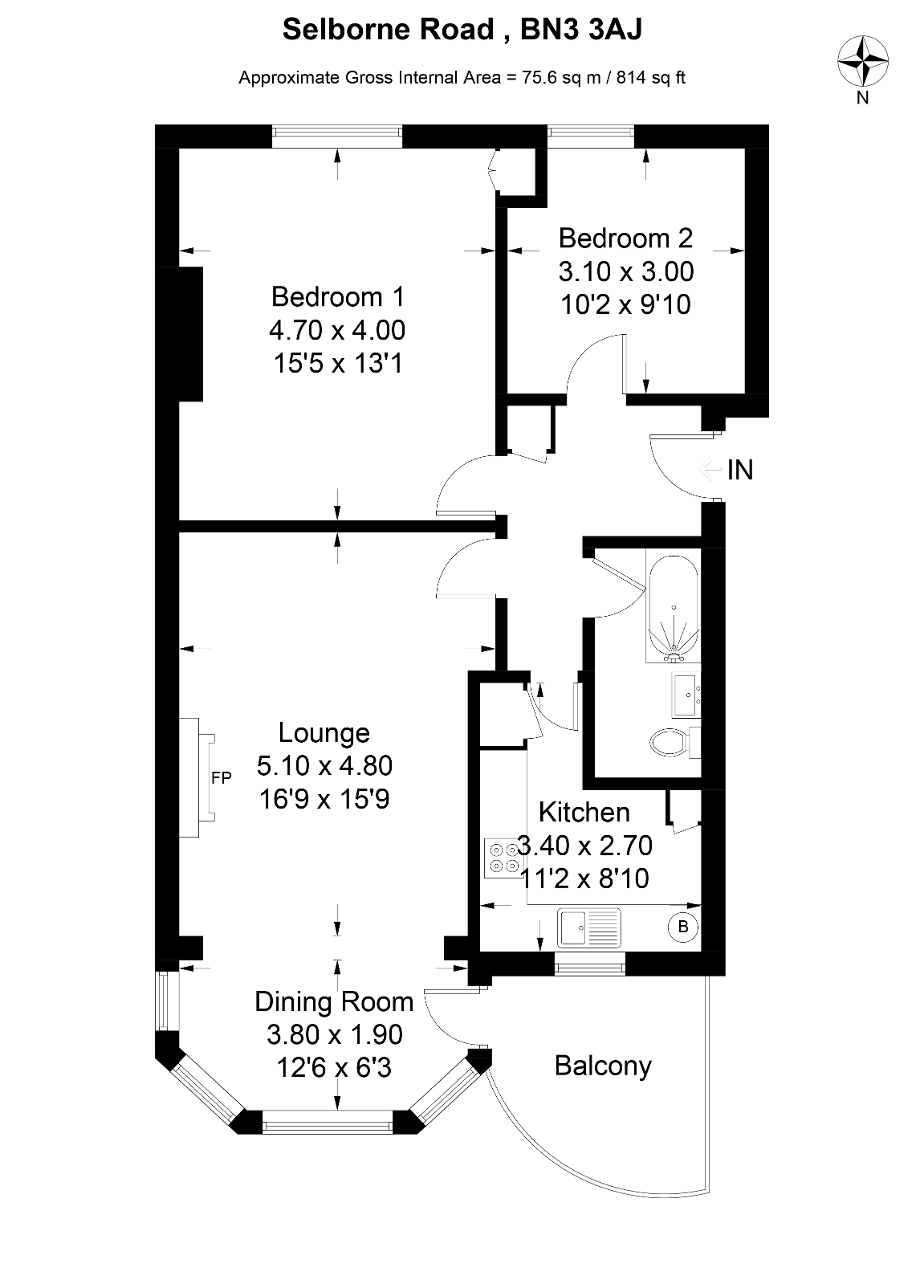 2 Bedrooms Flat for sale in Selborne Road, Hove, East Sussex BN3