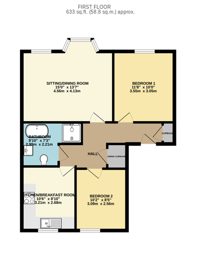 Flat 1, 51A High Street, Budleigh Salterton floorplan