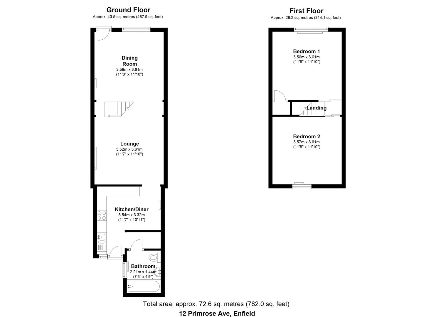 2 Bedrooms Terraced house for sale in Primrose Avenue, Enfield EN2