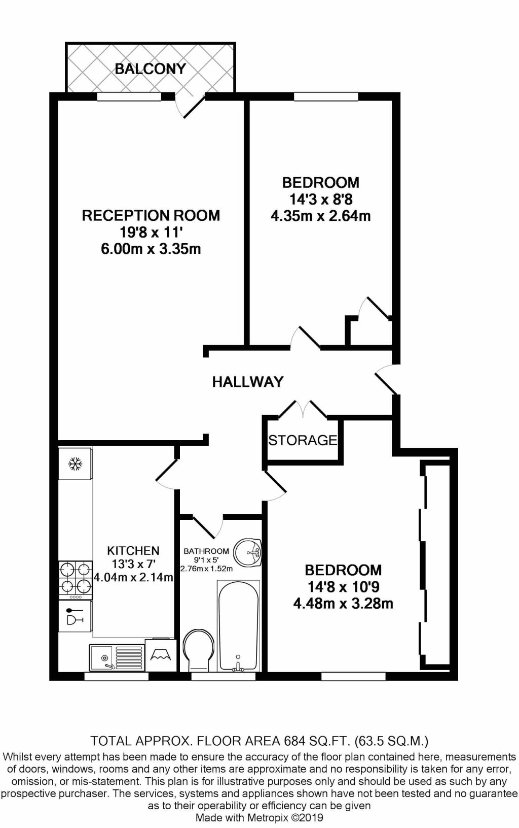 2 Bedrooms Flat to rent in Clifton Road, London SW19