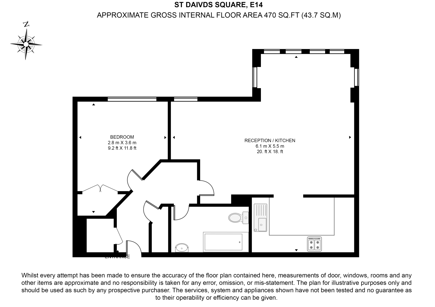 Flat 71,, St Davids Square, London floorplan