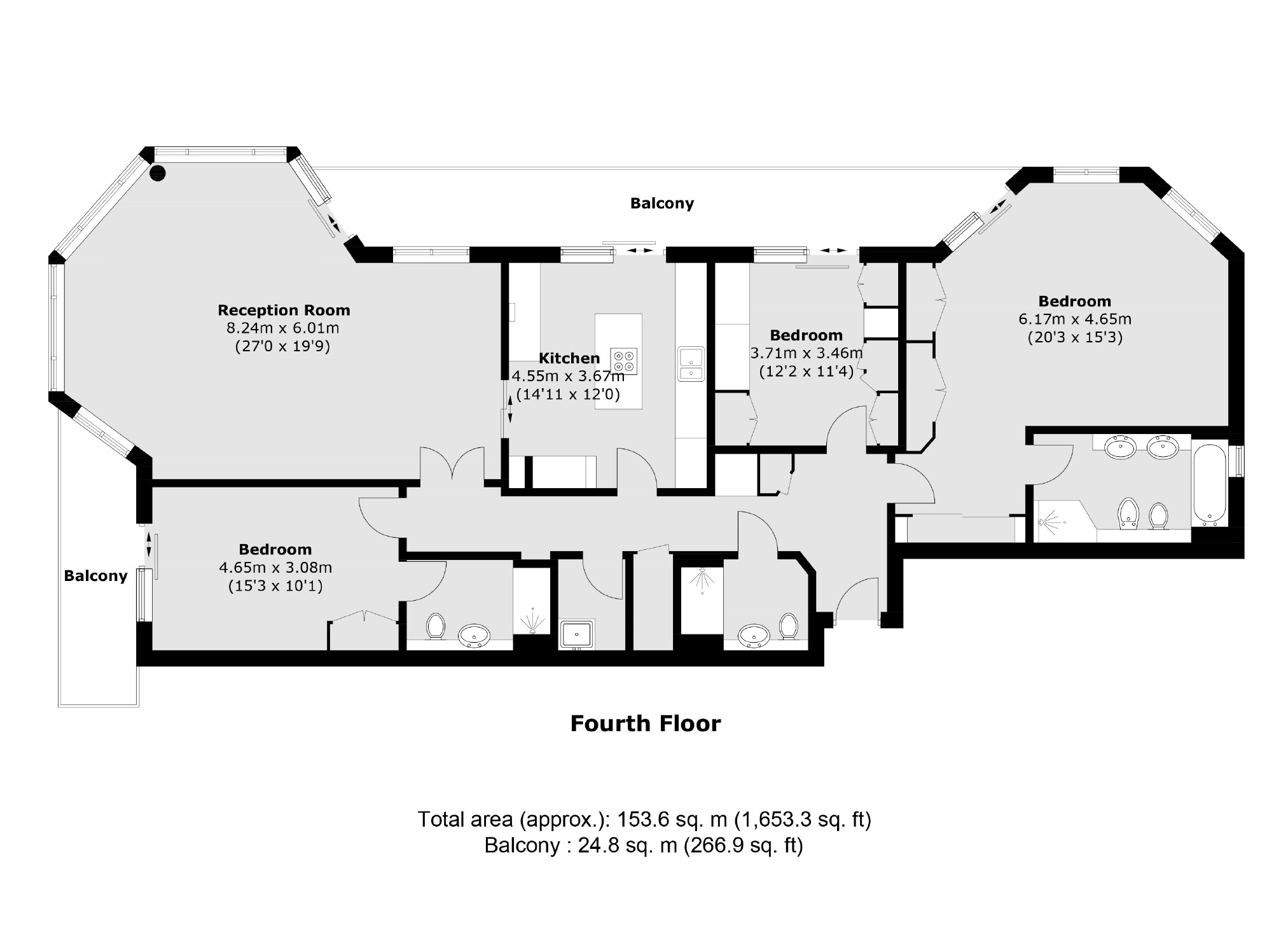 Apartment 6, Riverside Tower, The Boulevard, London floorplan