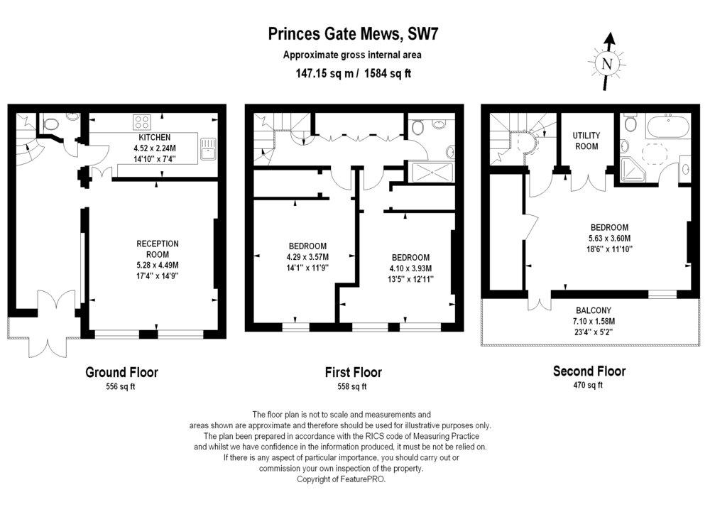3 Bedrooms Mews house to rent in Princes Gate Mews, South Kensington SW7