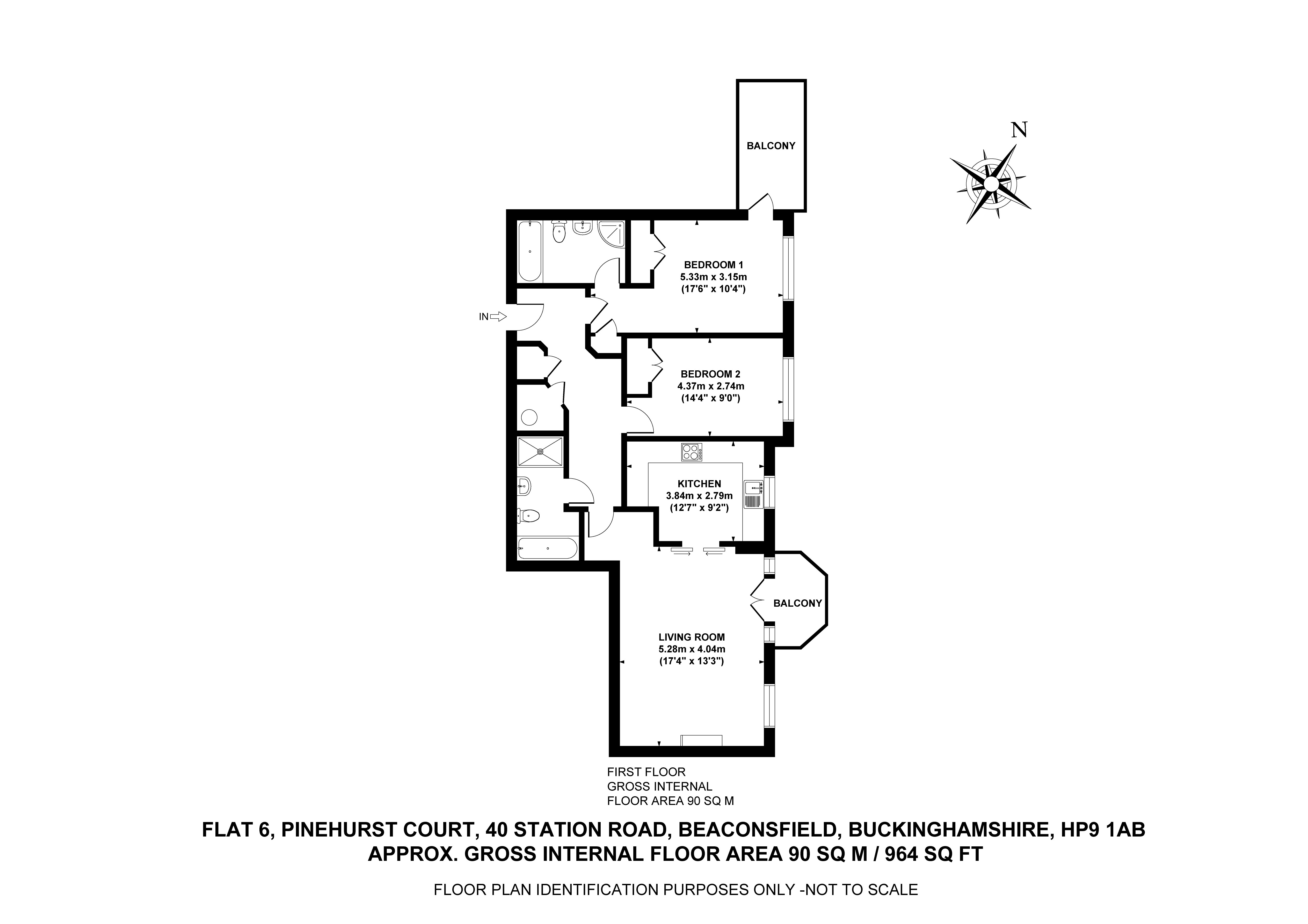 Flat 6, Pinehurst Court, 40, Station Road, Buckinghamshire floorplan