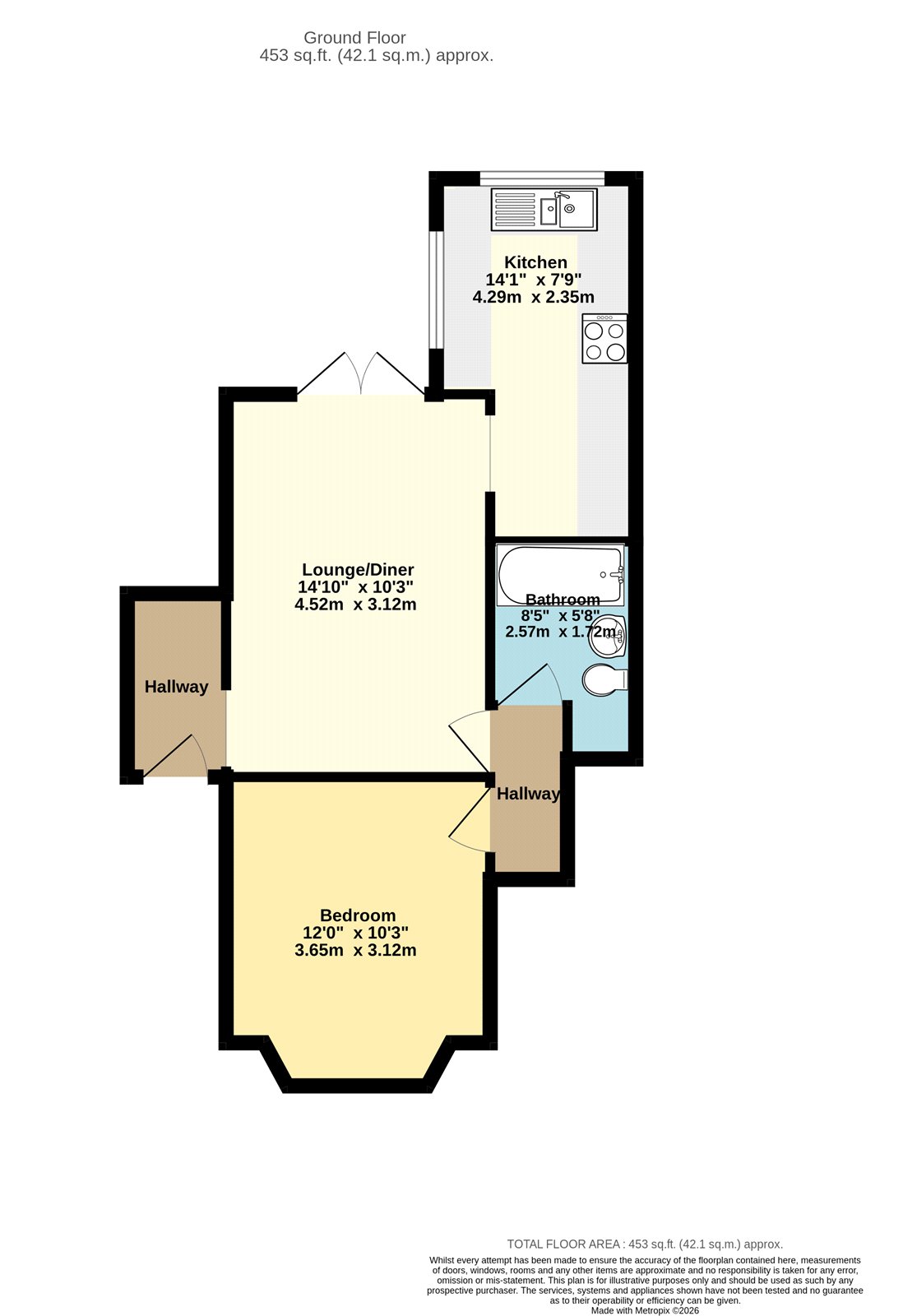 Ground Floor Flat, 195, Dovercourt Road, Bristol floorplan