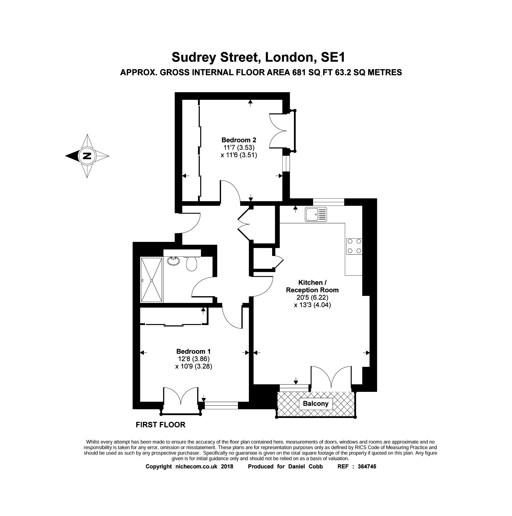 2 Bedrooms Flat for sale in Sudrey Street, London SE1