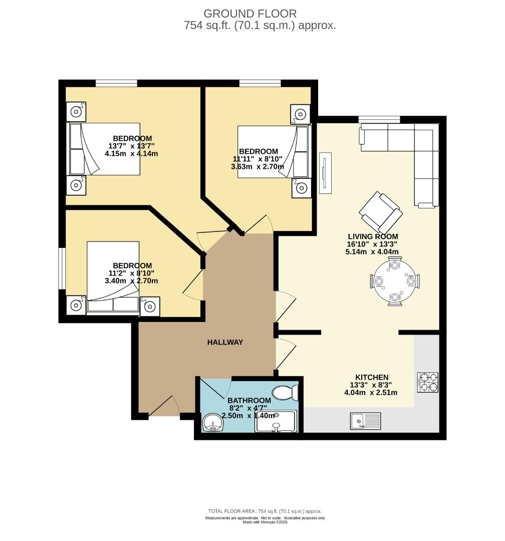 2 The Portland, 1, Whiteoak Road, Fallowfield floorplan