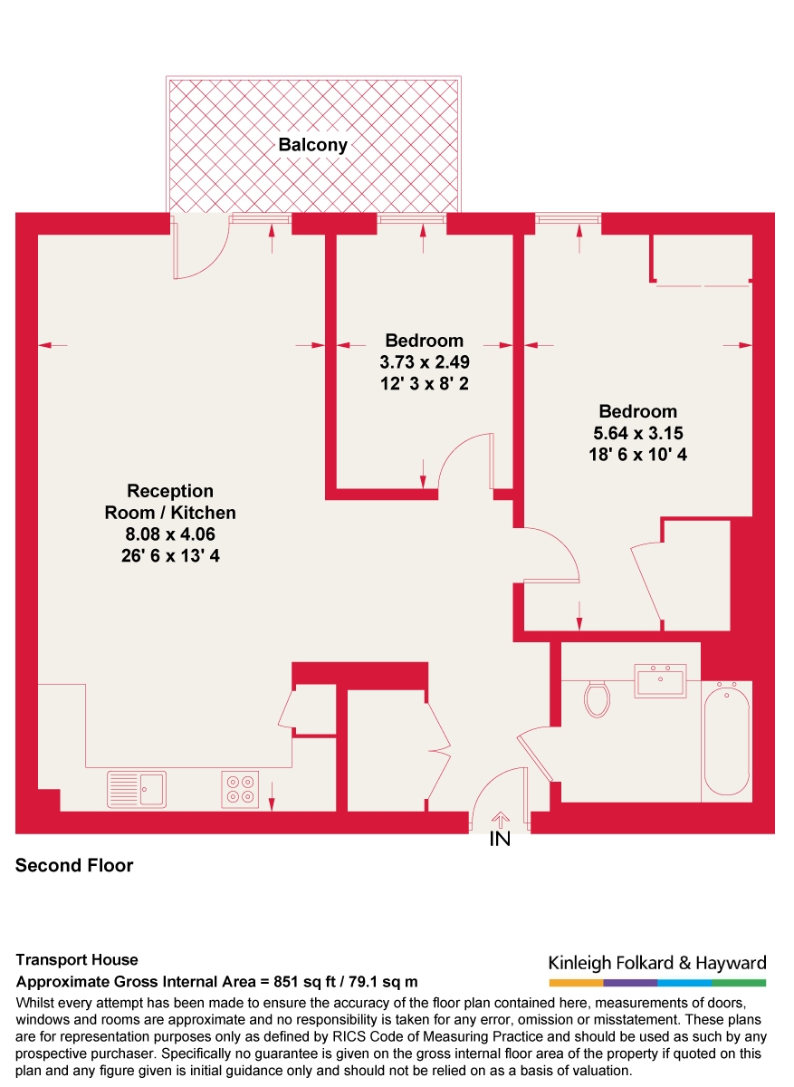 210 Transport House, 48, New Road, Dagenham floorplan