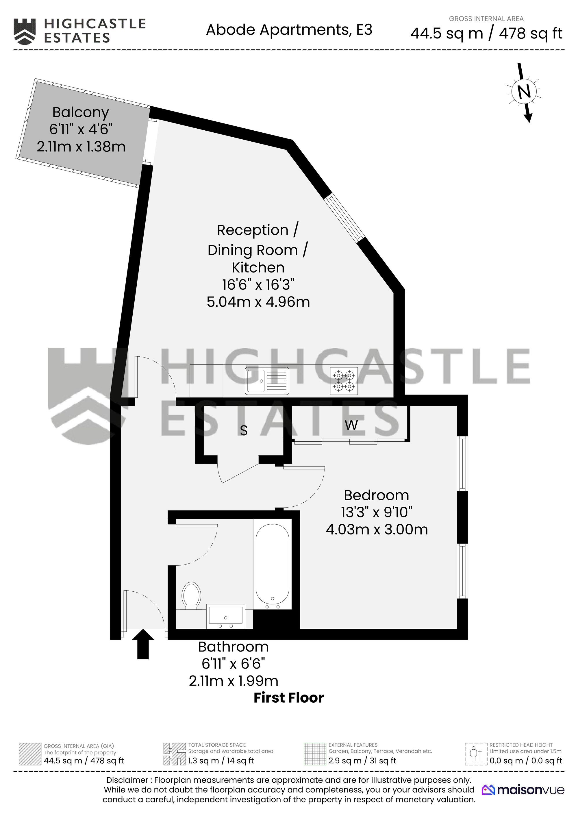 Flat 5, Abode Apts, London floorplan