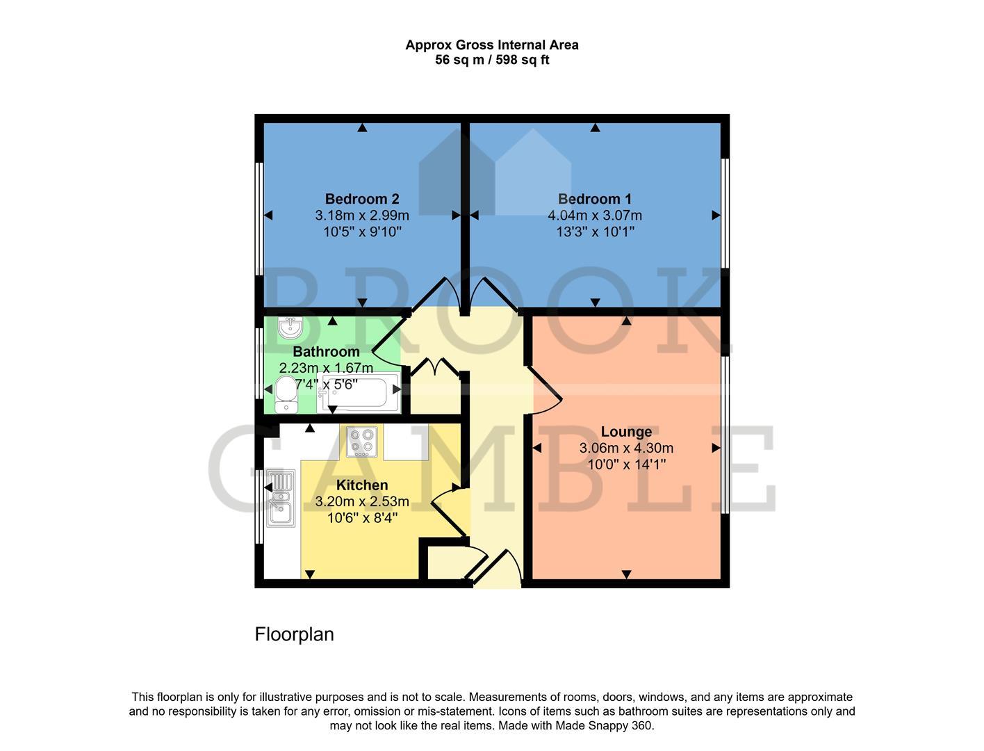 Flat 1 Belle Vue Court, Belle Vue Road, Eastbourne floorplan
