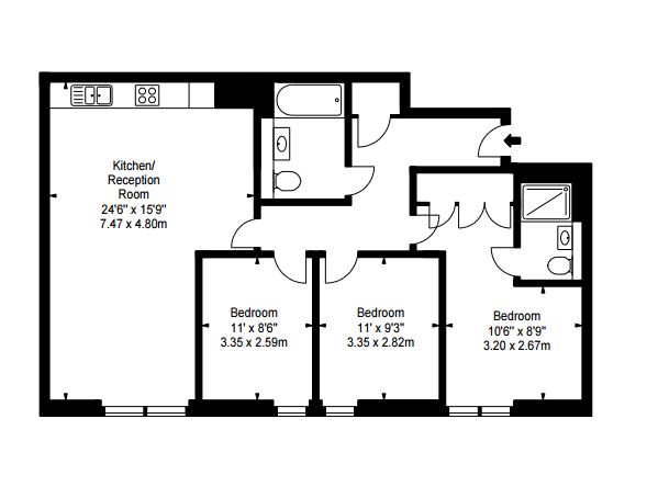 3 Bedrooms Flat to rent in Merchant Square East, Paddington, London W2