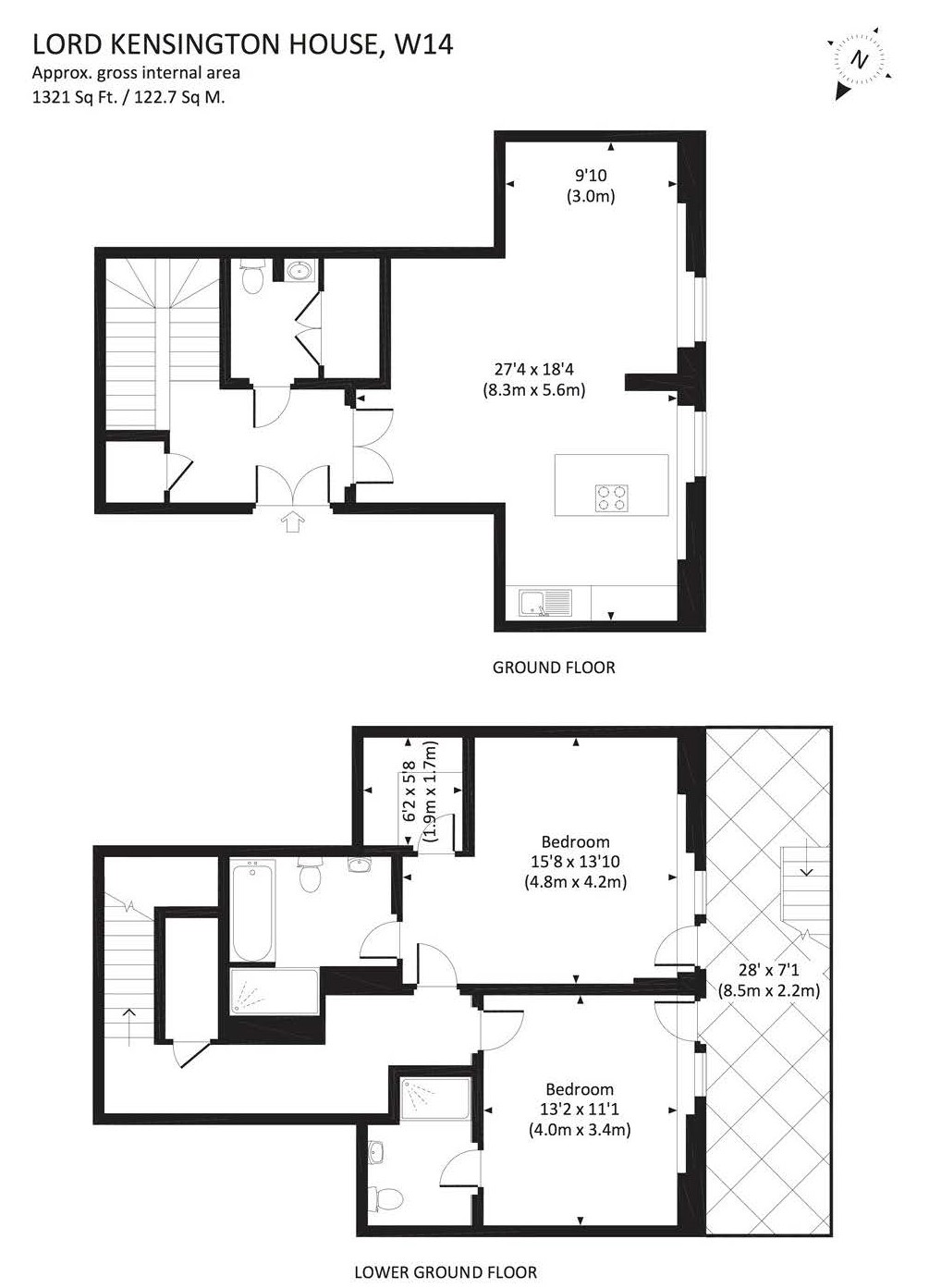 2 Bedrooms Flat for sale in Radnor Terrace, London W14
