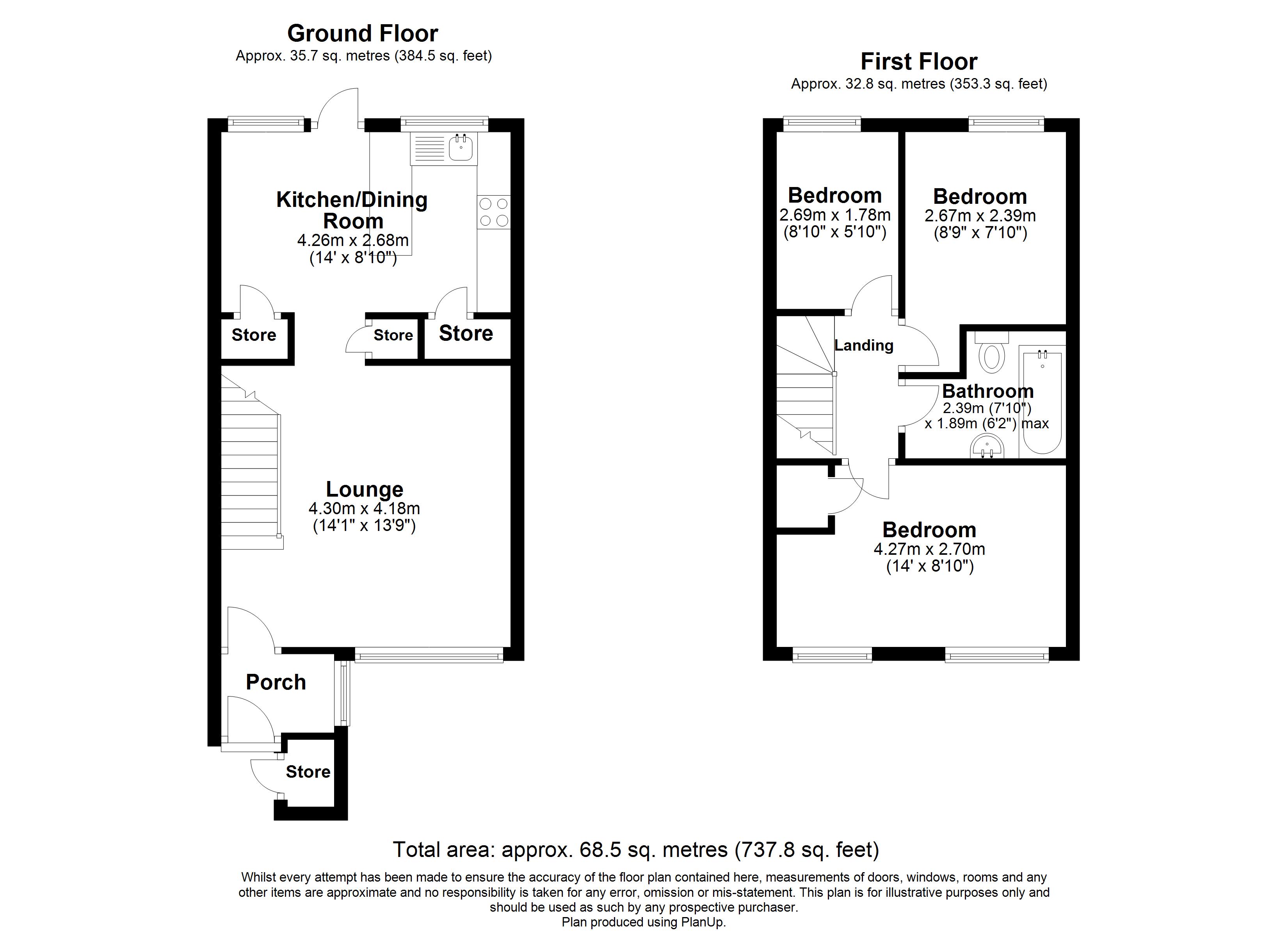 3 Bedrooms Terraced house for sale in Hill View, Ashford TN24