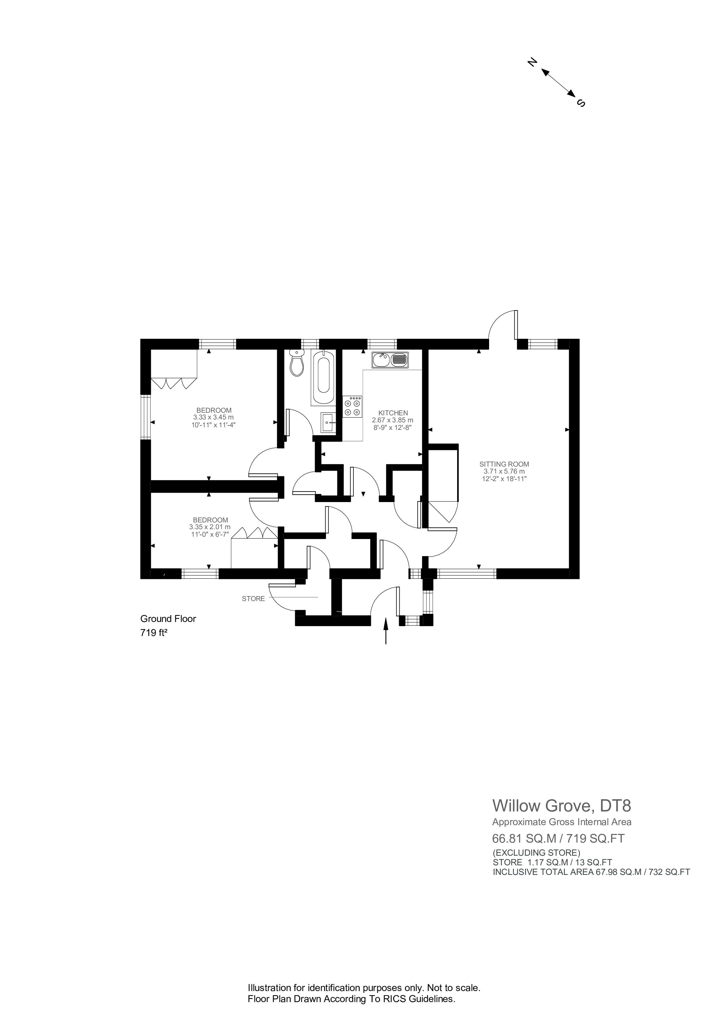 5, Willow Grove, Beaminster floorplan