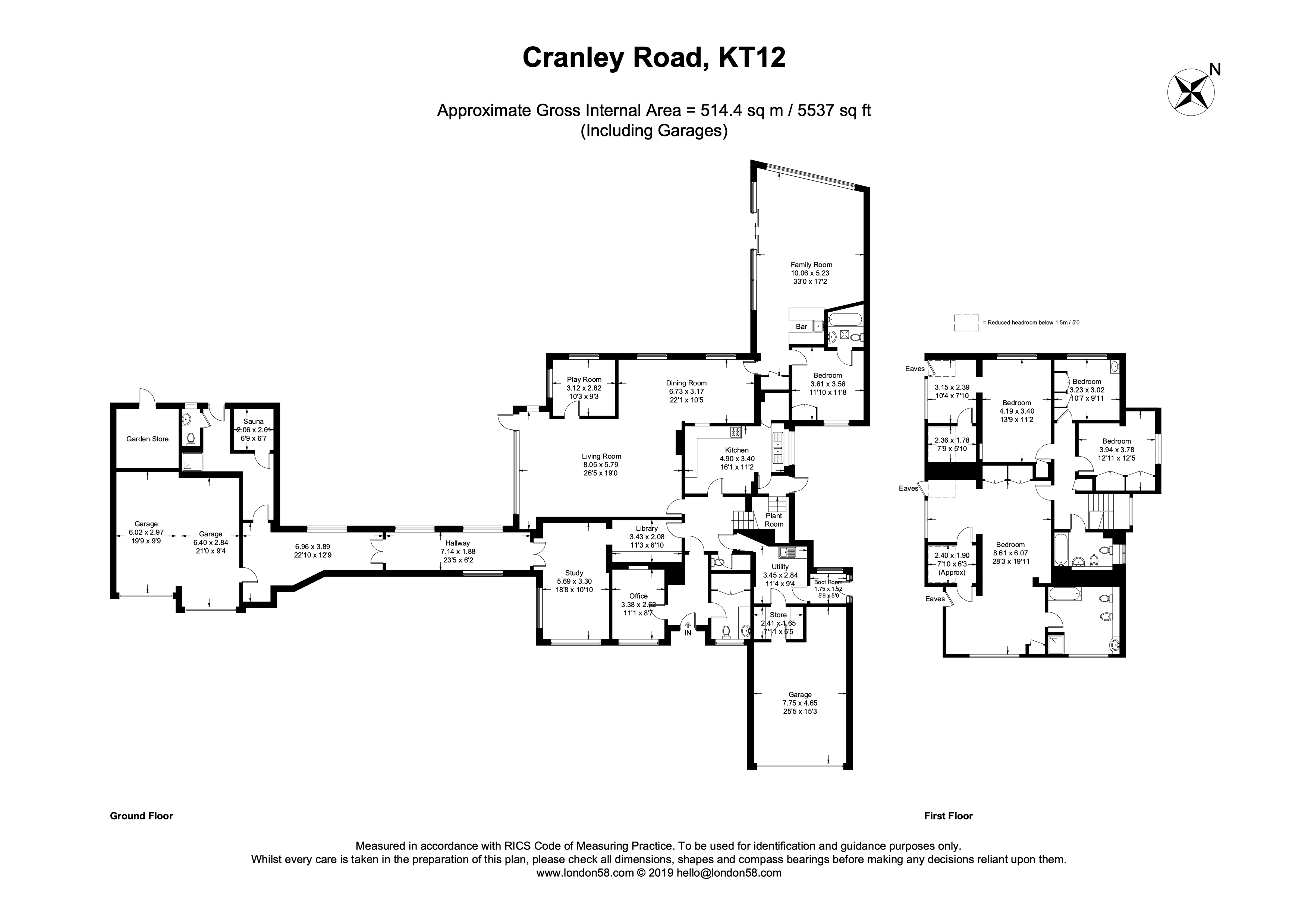 5 Bedrooms Detached house for sale in Cranley Road, Burwood Park, Hersham, Walton-On-Thames KT12