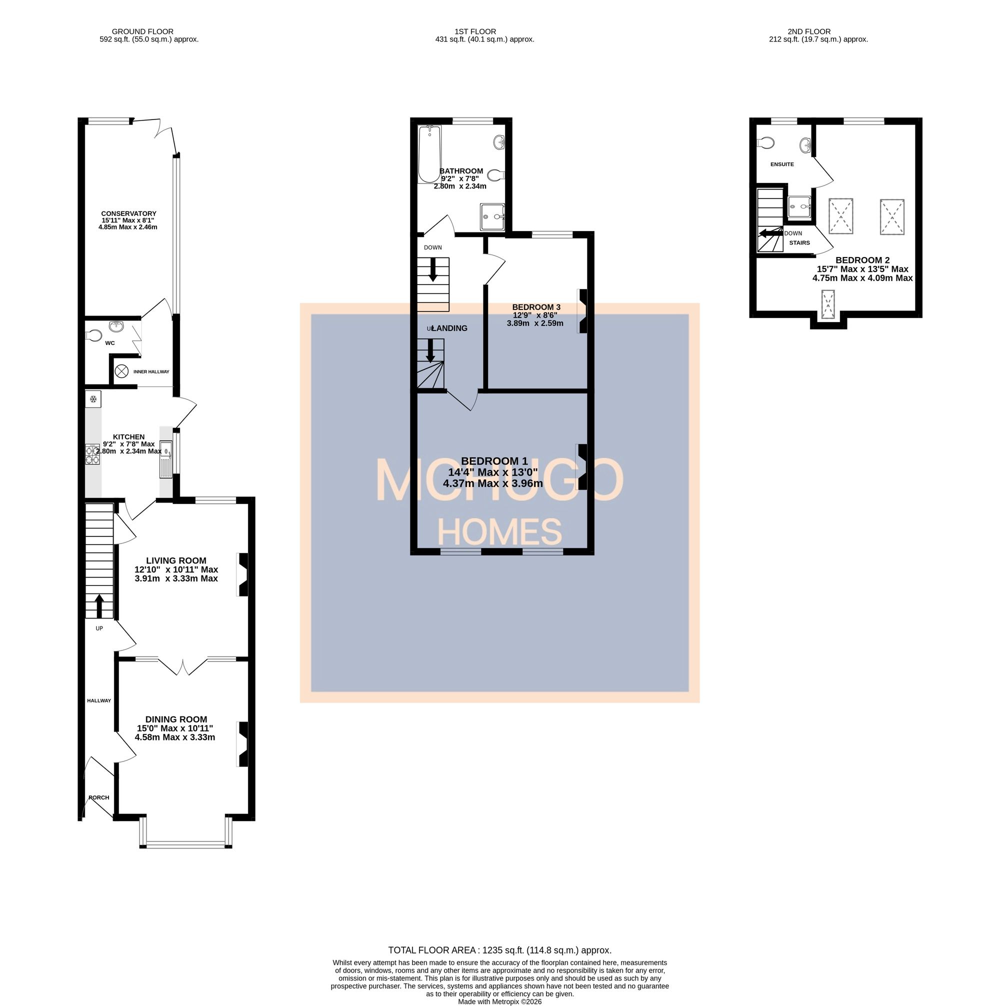 1 Rose Road, Birmingham floorplan