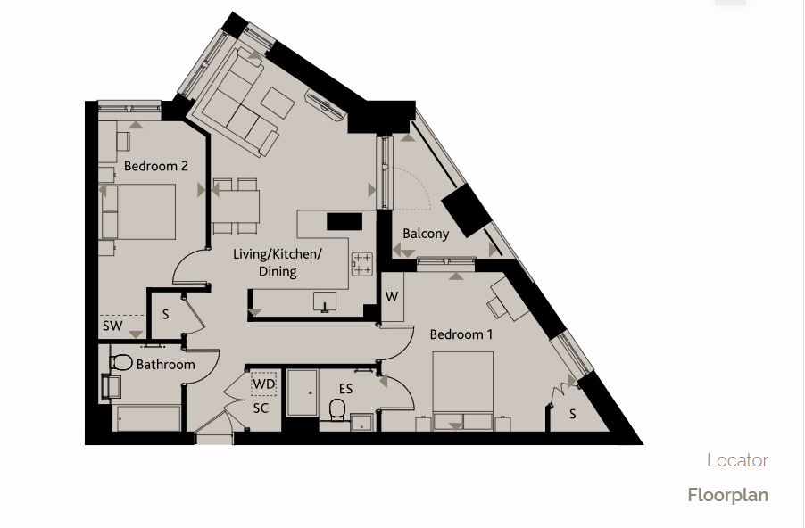 Flat 80, Axion House C102 50%, 1, Silver Road, London floorplan