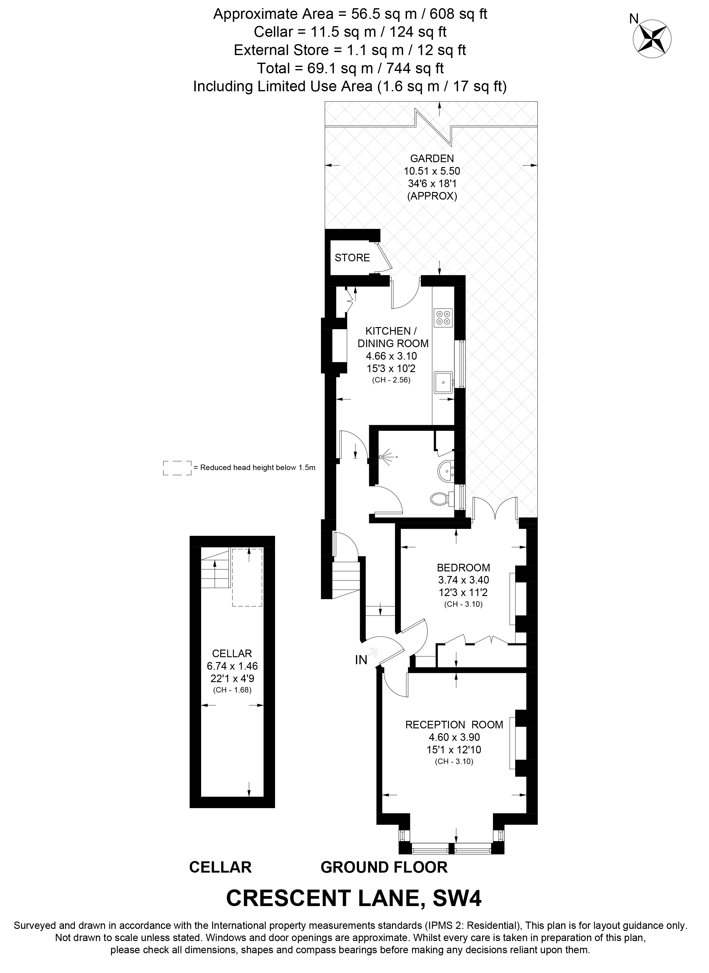 Ground Floor Flat, 52, Crescent Lane, London floorplan