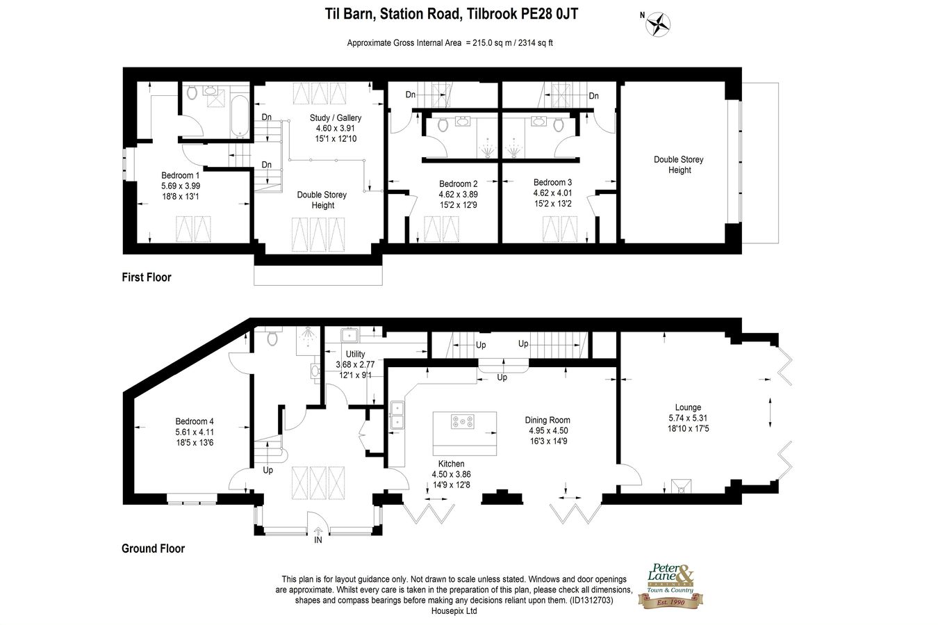 Til Barn, Station Road, Tilbrook floorplan