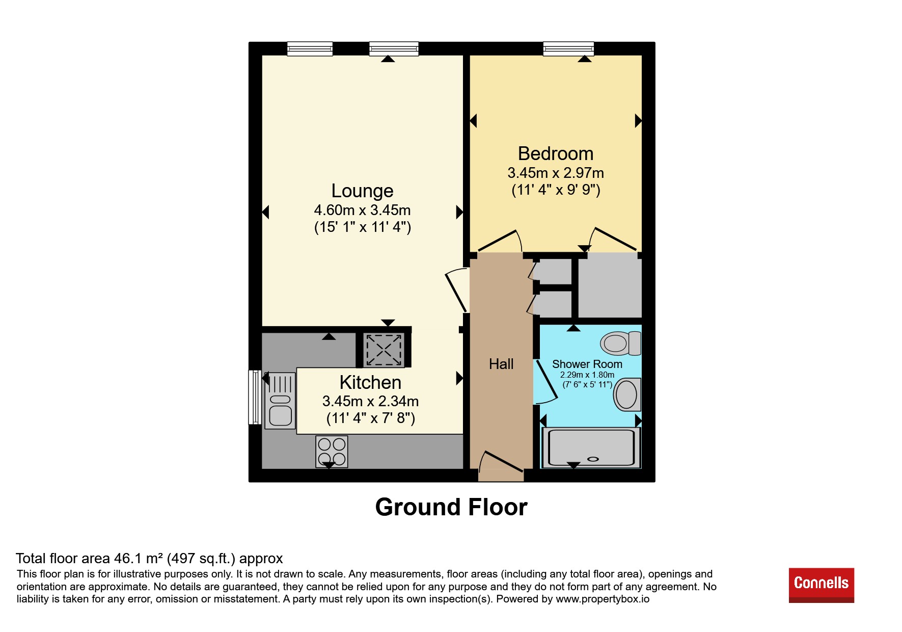 Flat 41, Oakfield House, Binswood Avenue, Leamington Spa floorplan