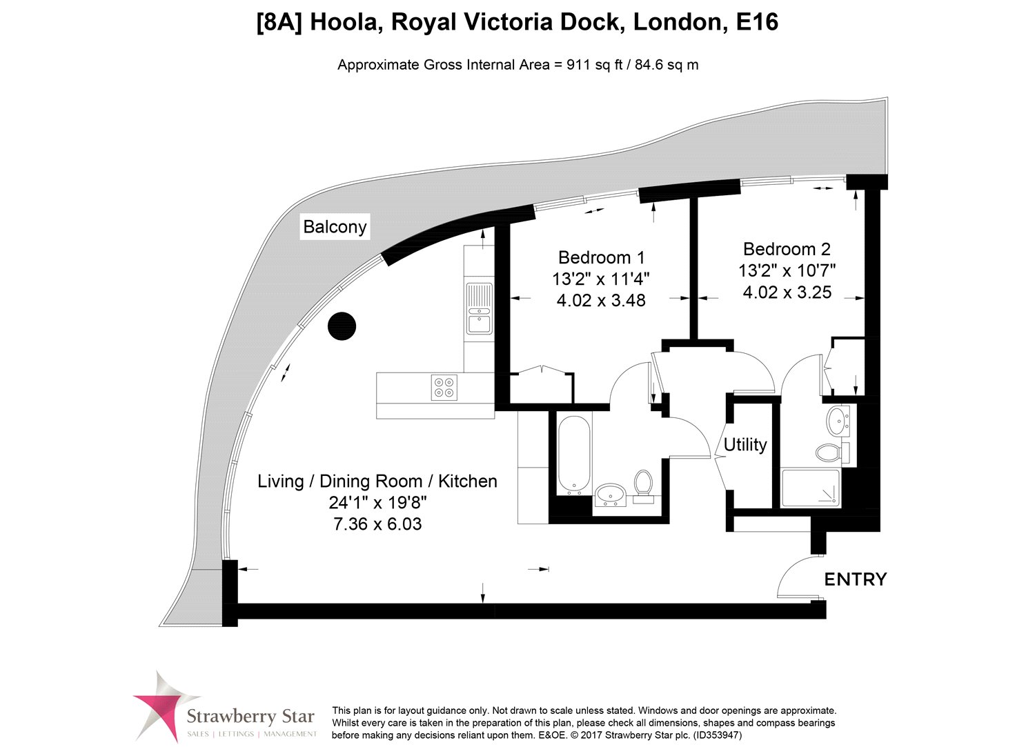 Hoola, 101, 1 Tidal Basin Road, London floorplan