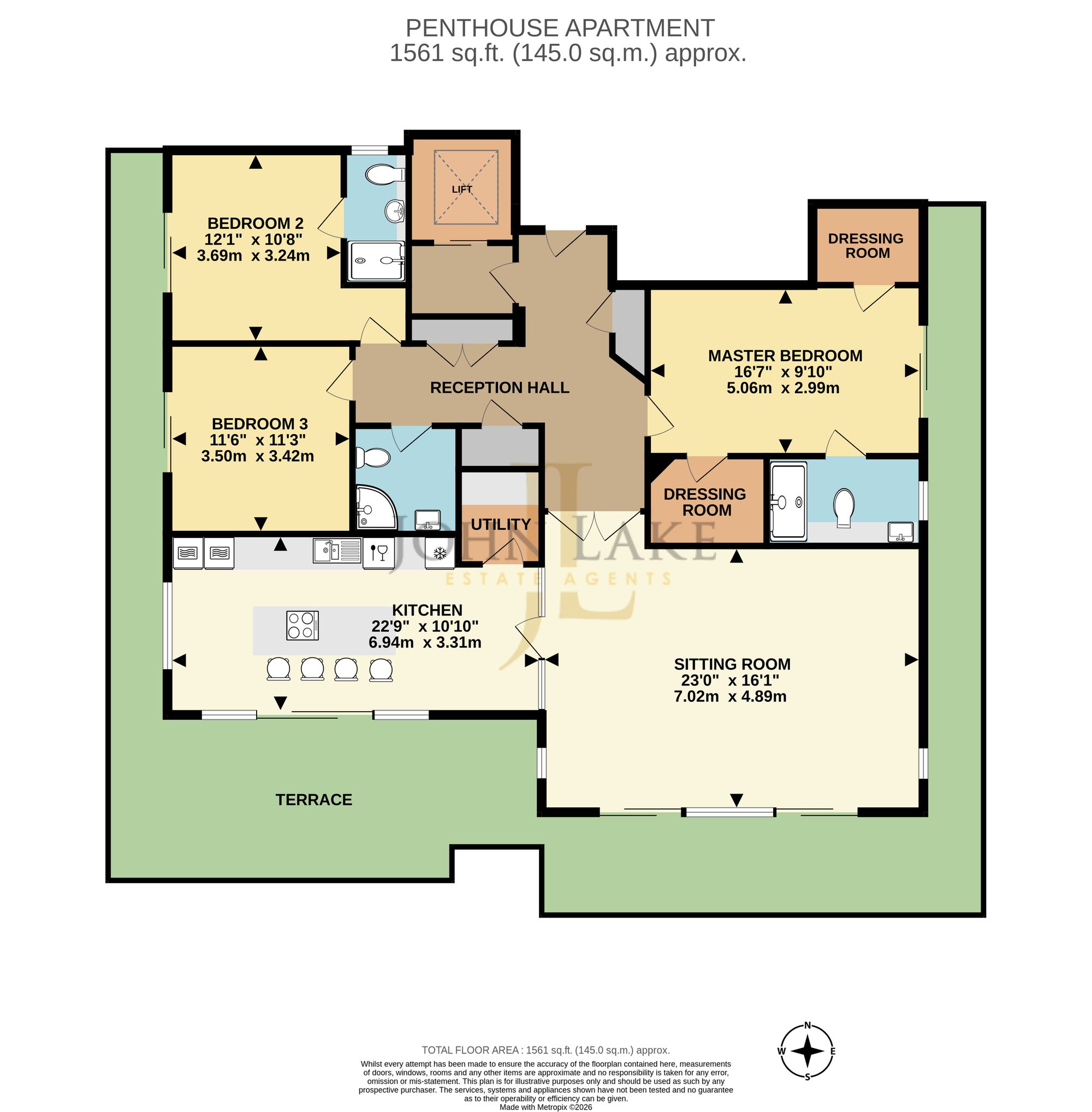 The Penthouse, Torquay floorplan