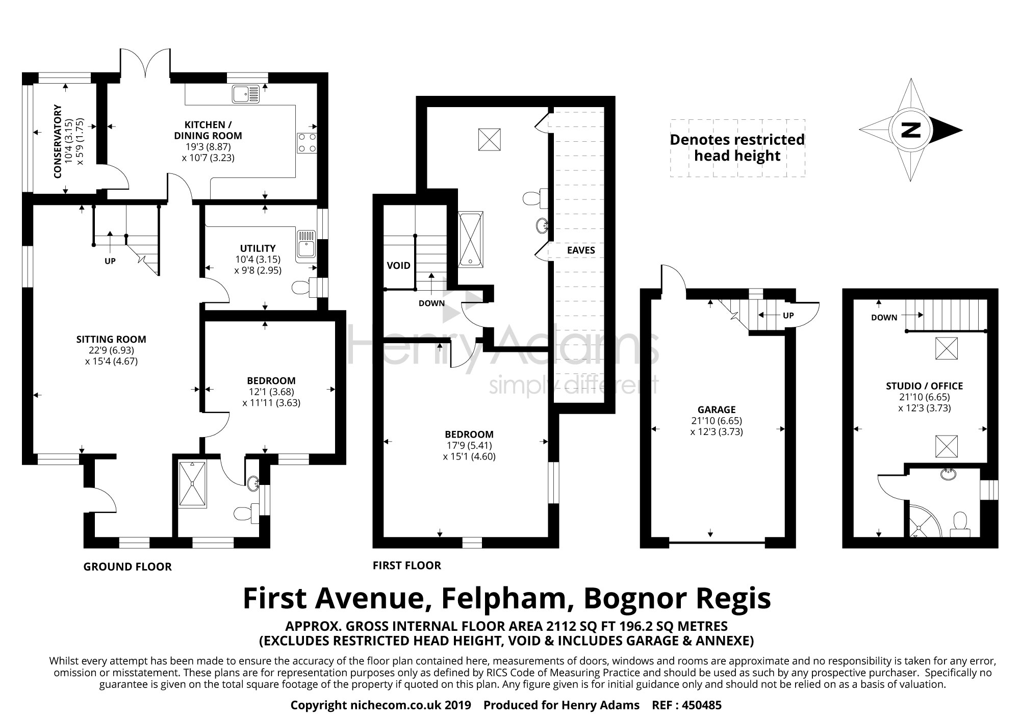 2 Bedrooms Detached bungalow for sale in First Avenue, Felpham, Bognor Regis PO22