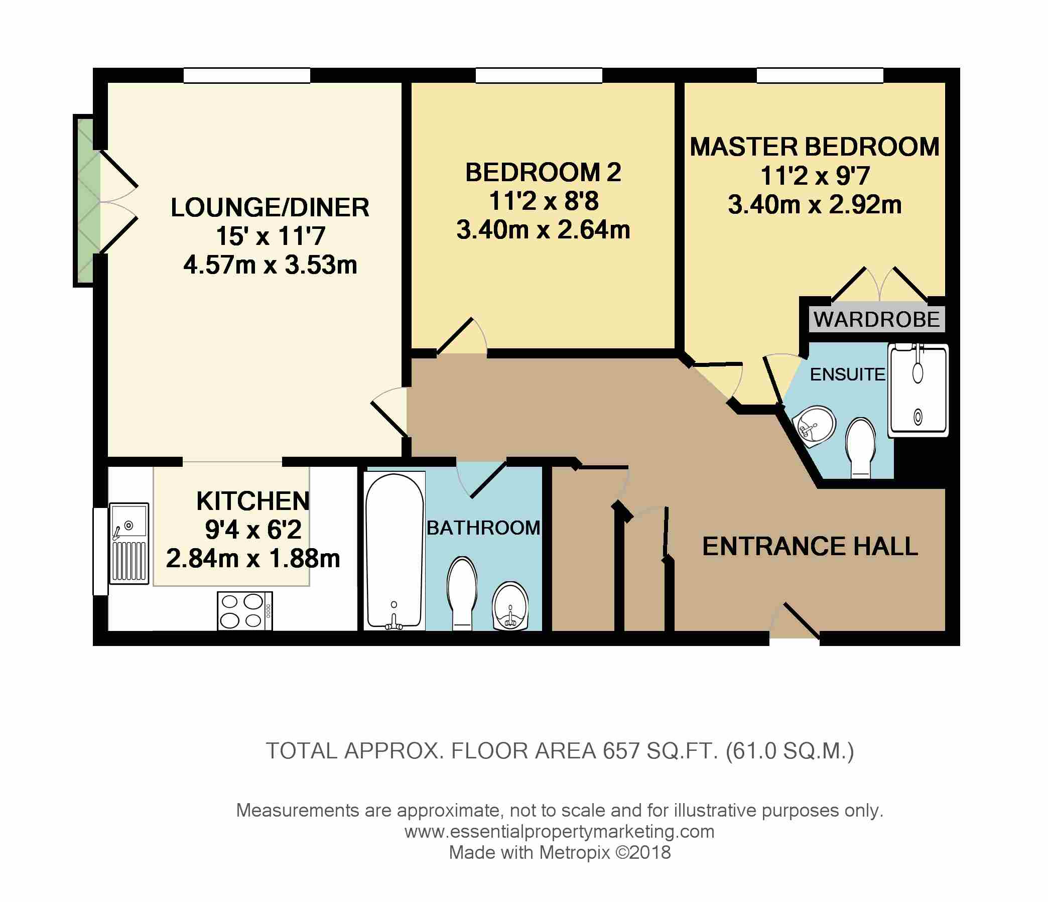 2 Bedrooms Flat for sale in Albion Way, Edenbridge TN8