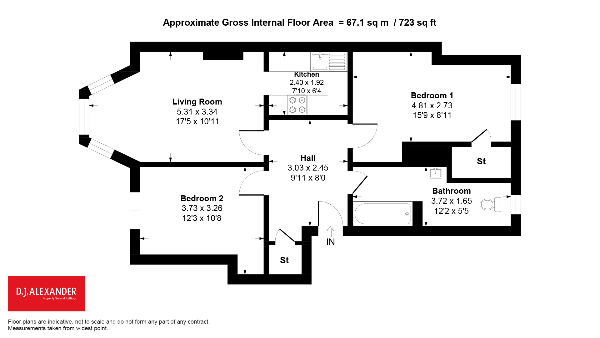 Flat 2-2, 22, Hotspur Street, Glasgow floorplan