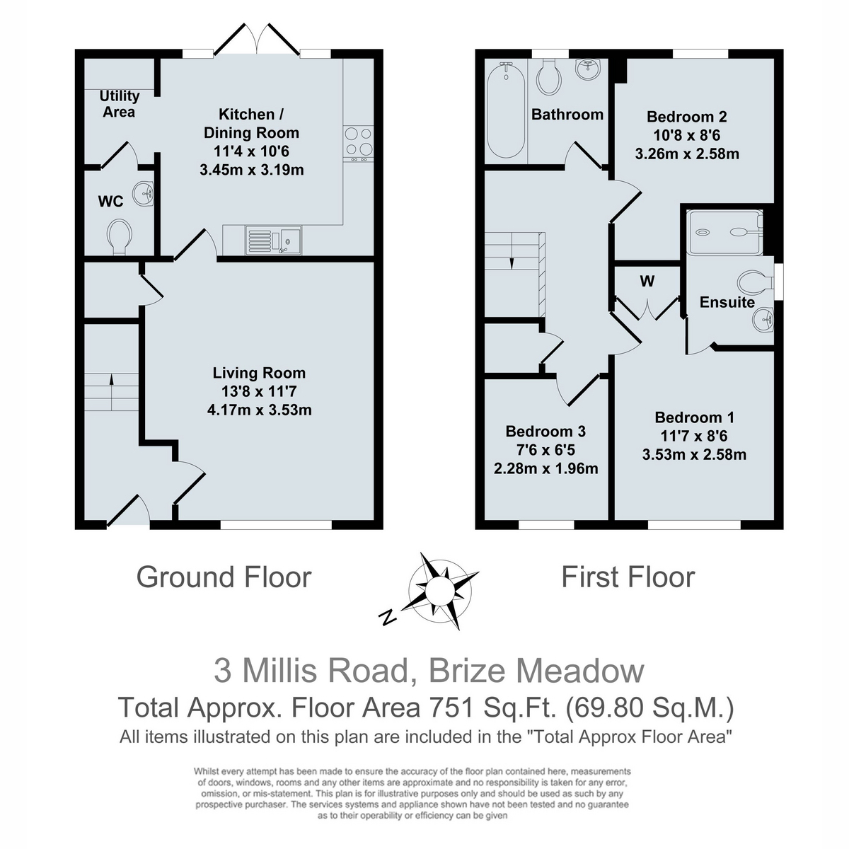 3, Millis Road, Brize Meadow floorplan
