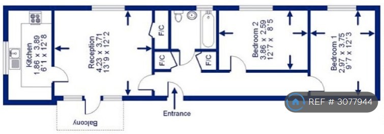 Minet Rd, London floorplan