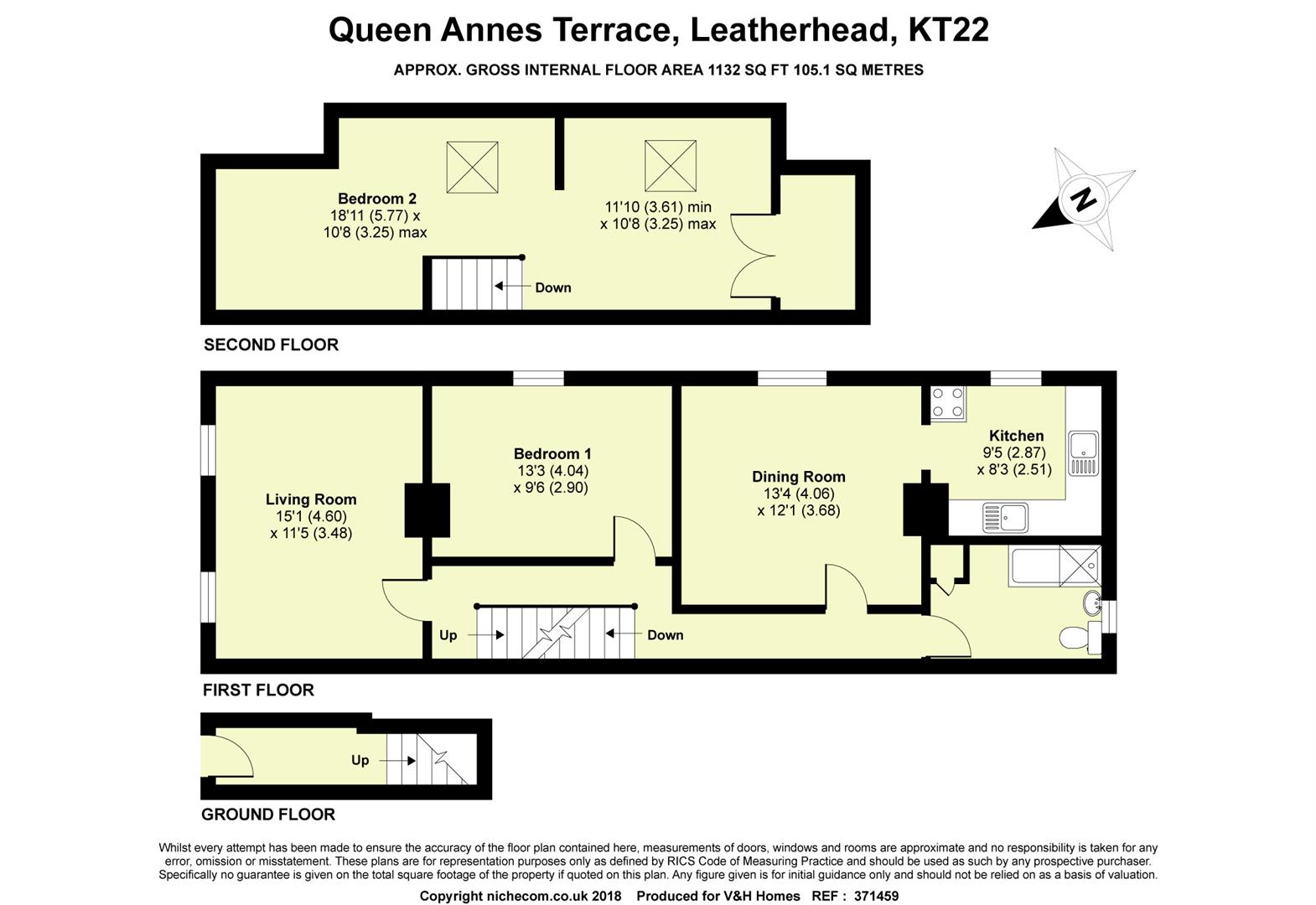 2 Bedrooms Flat for sale in Queen Annes Terrace, Leatherhead KT22