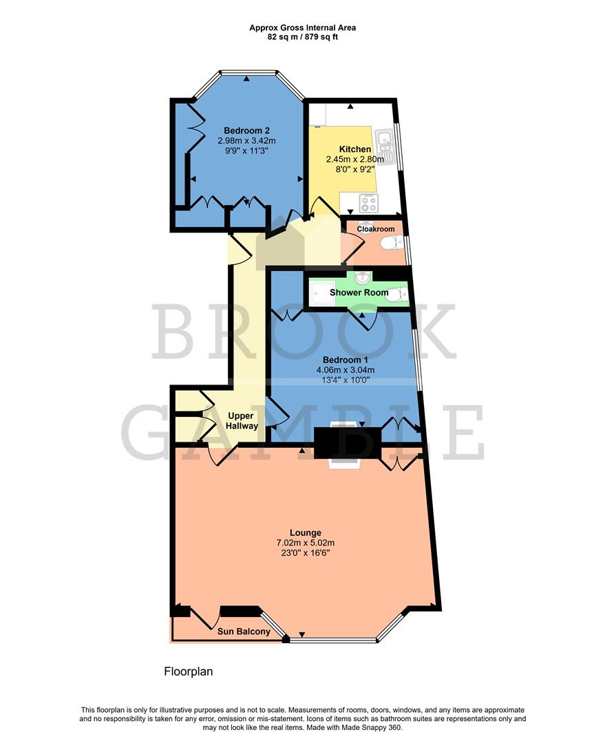 Top Floor Flat, 1, Elms Avenue, Eastbourne floorplan