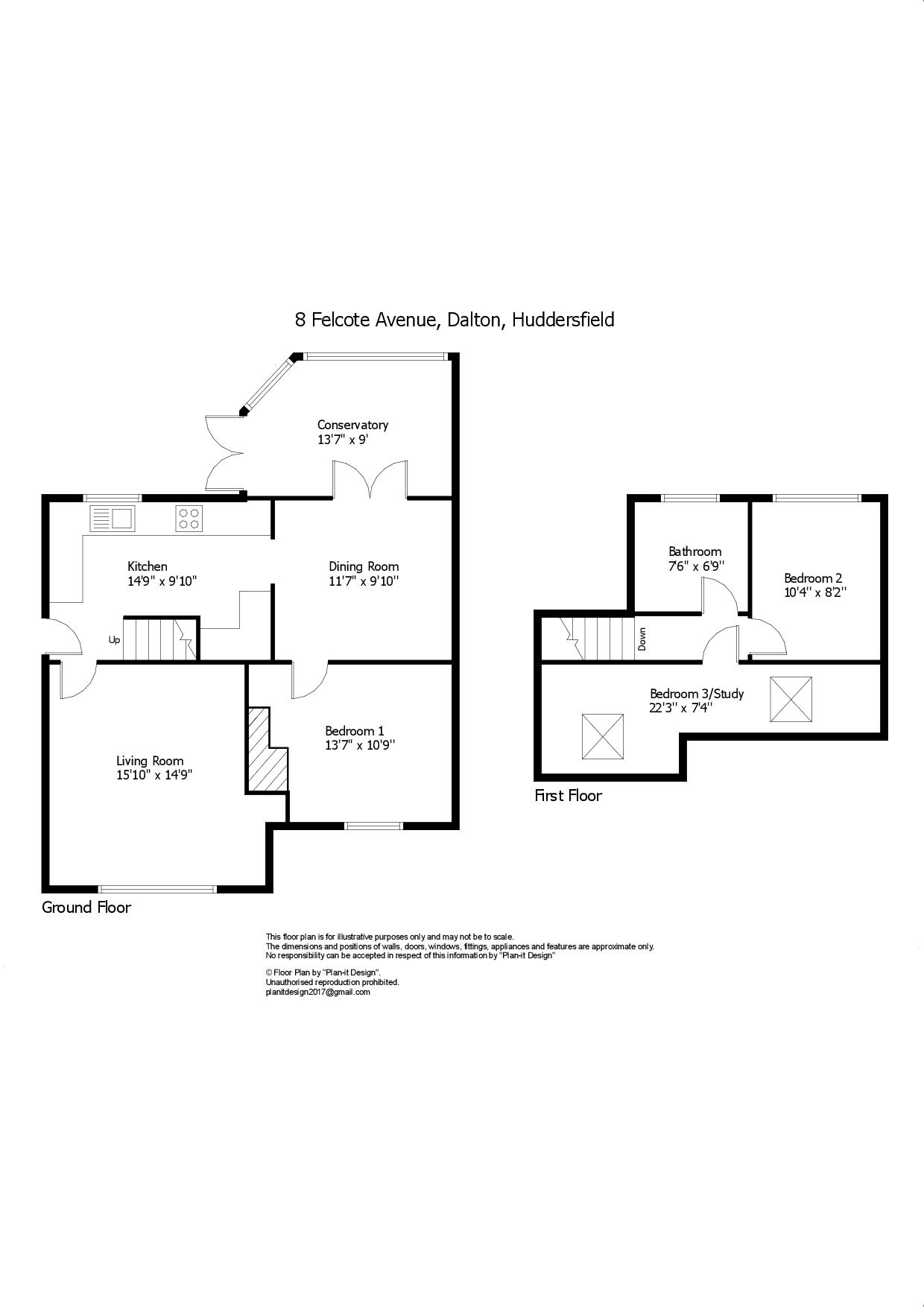 8, Felcote Avenue, Huddersfield floorplan