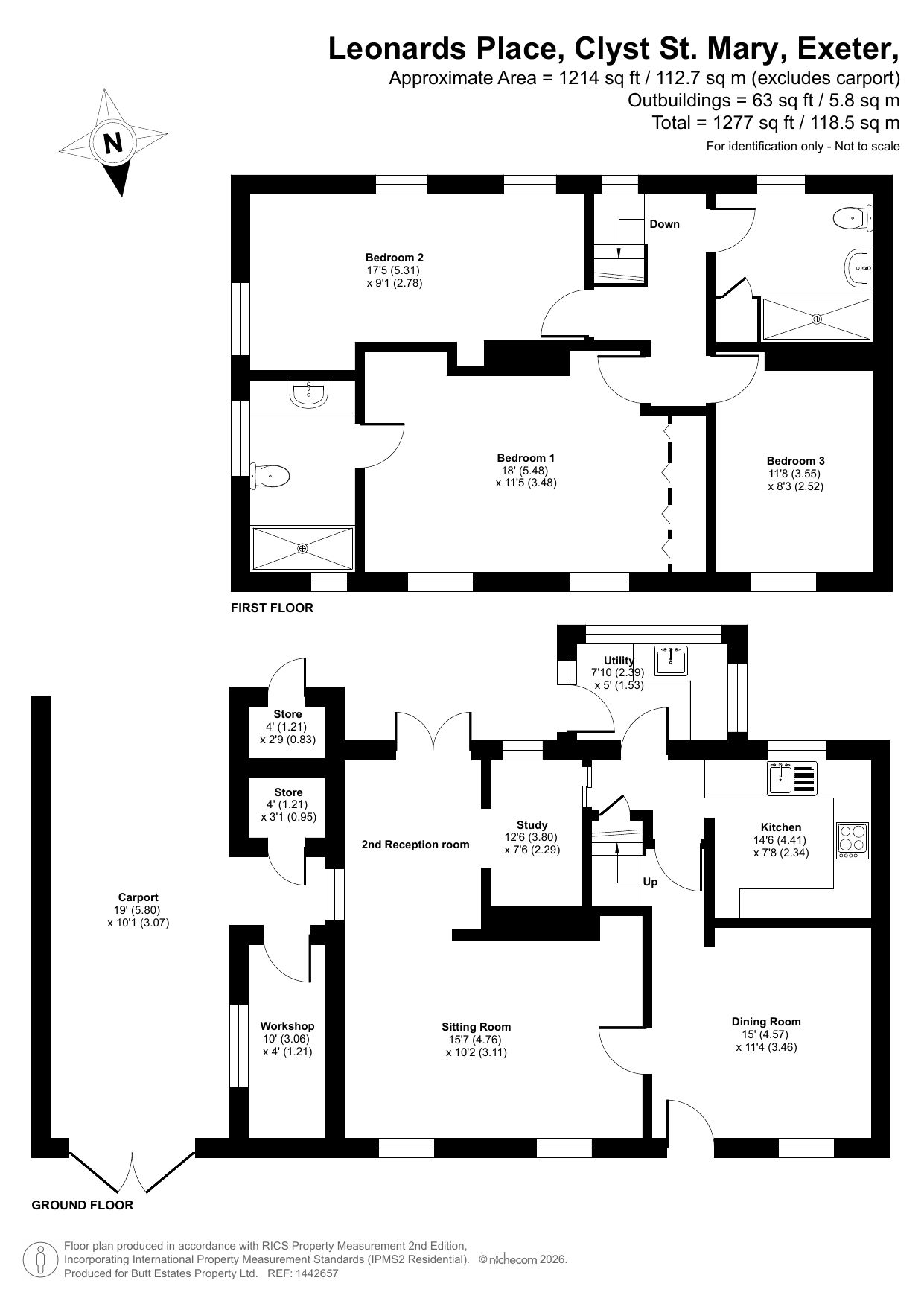 1 St. Leonards Place, Clyst St. Mary, Exeter floorplan