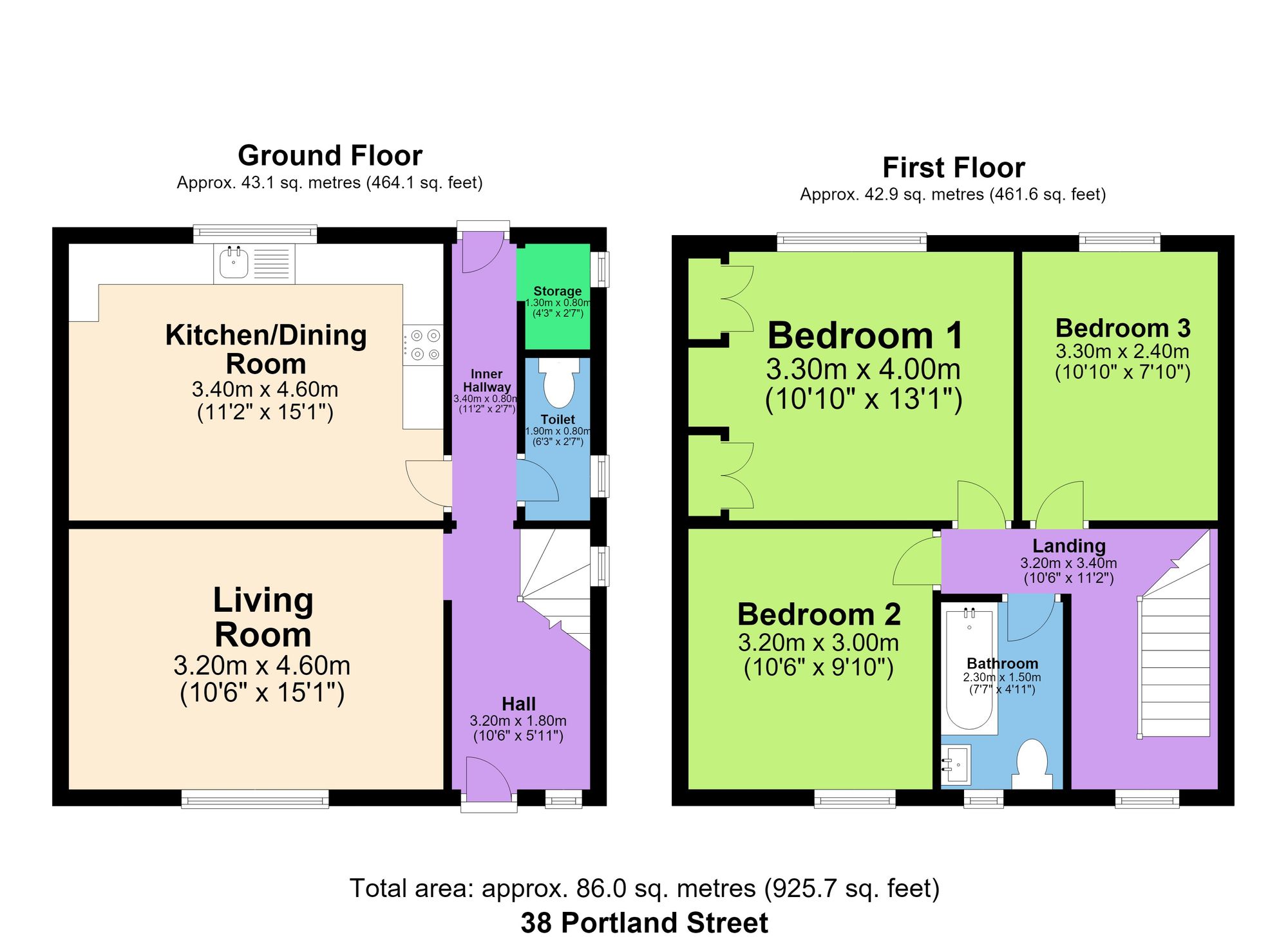 38 Portland Street, Chesterfield floorplan