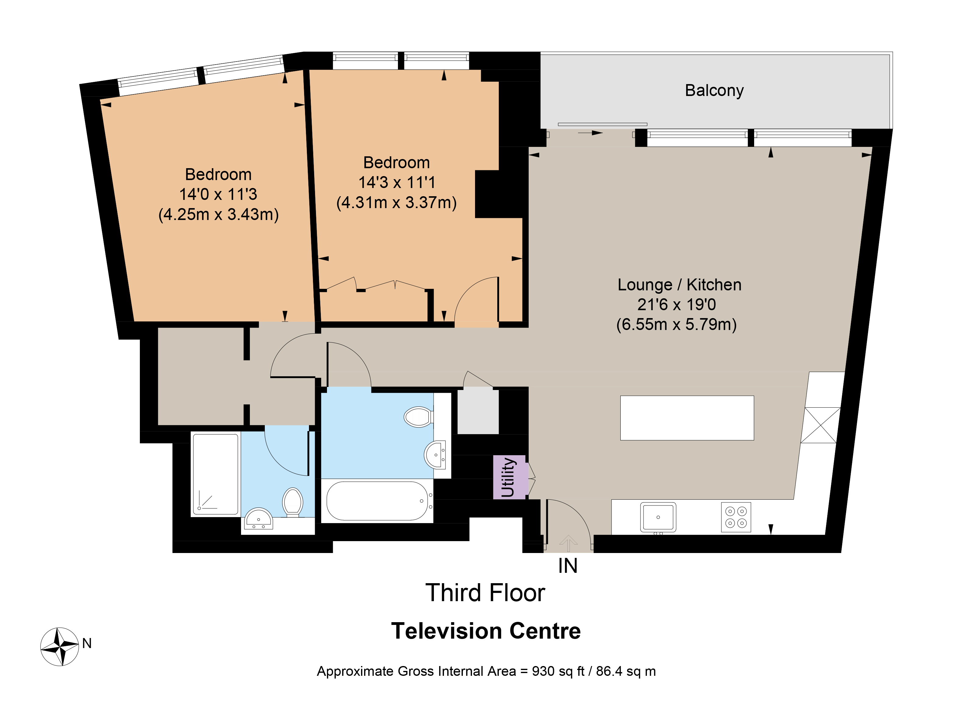 Apartment 305, 3, Television Centre, London floorplan
