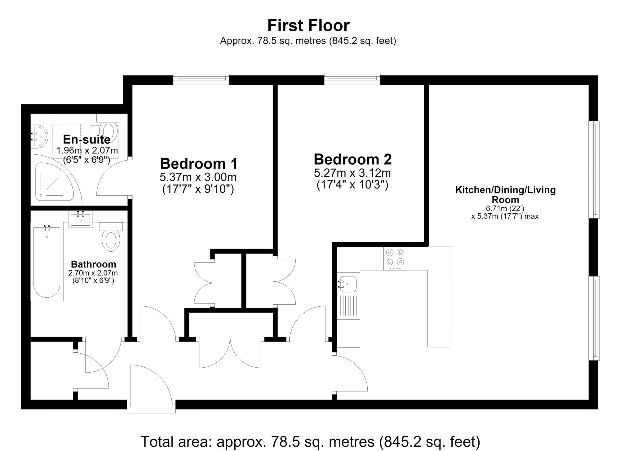 Flat 21, The Vines Arlesey Road, Hitchin floorplan