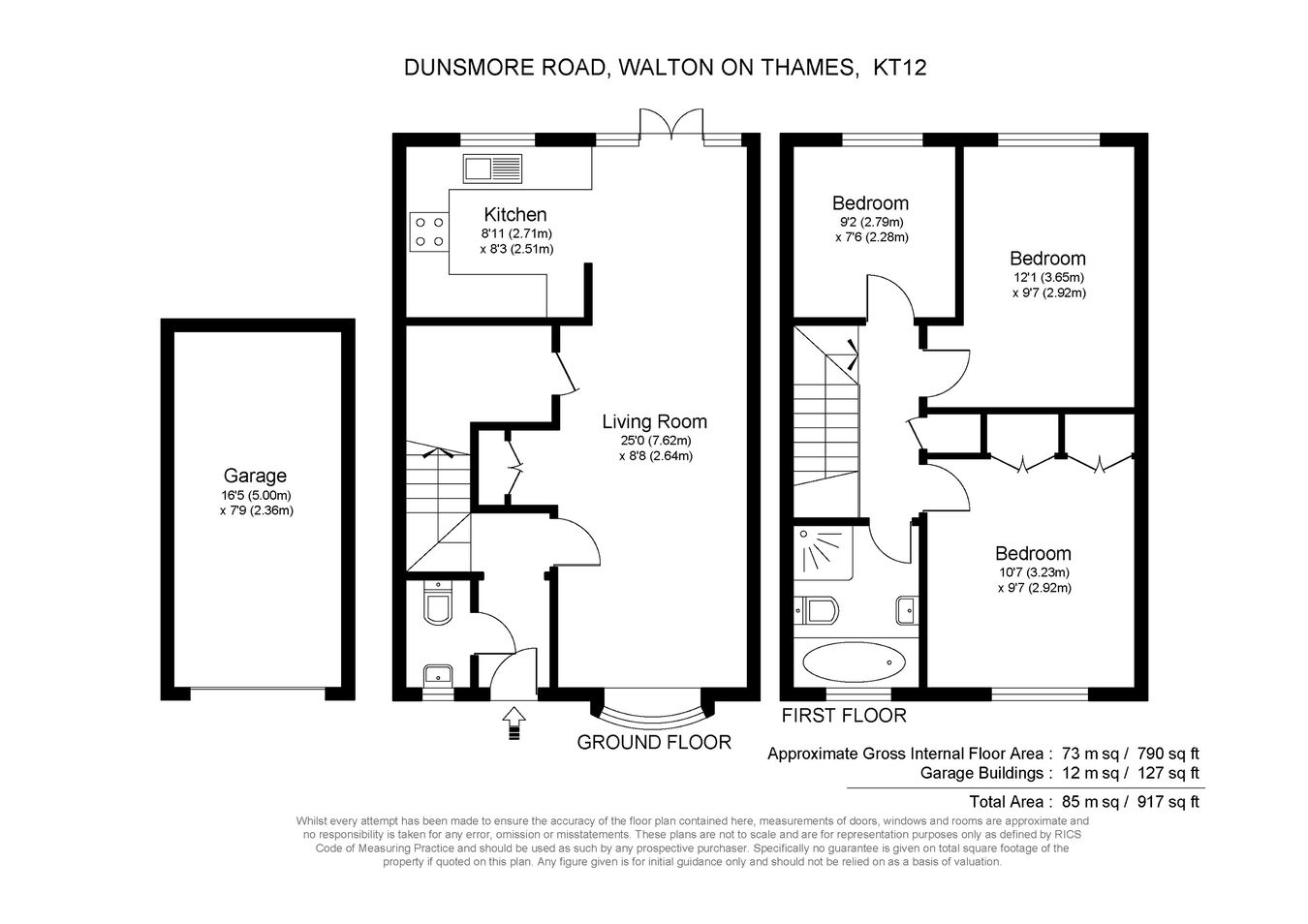 11, Dunsmore Road, Walton-on-Thames floorplan