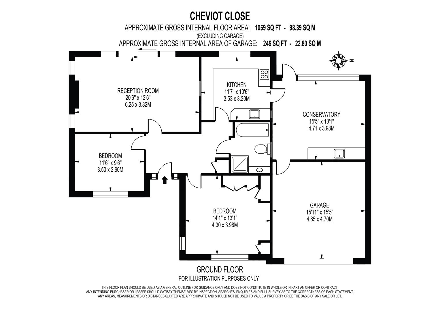 7, Cheviot Close, South Sutton floorplan