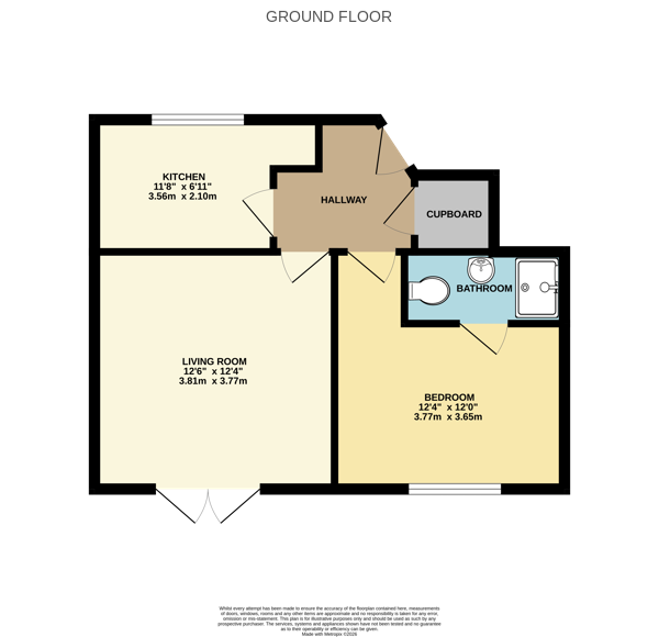 Flat 1, Brook View, 16, Harmer Close, Bristol floorplan