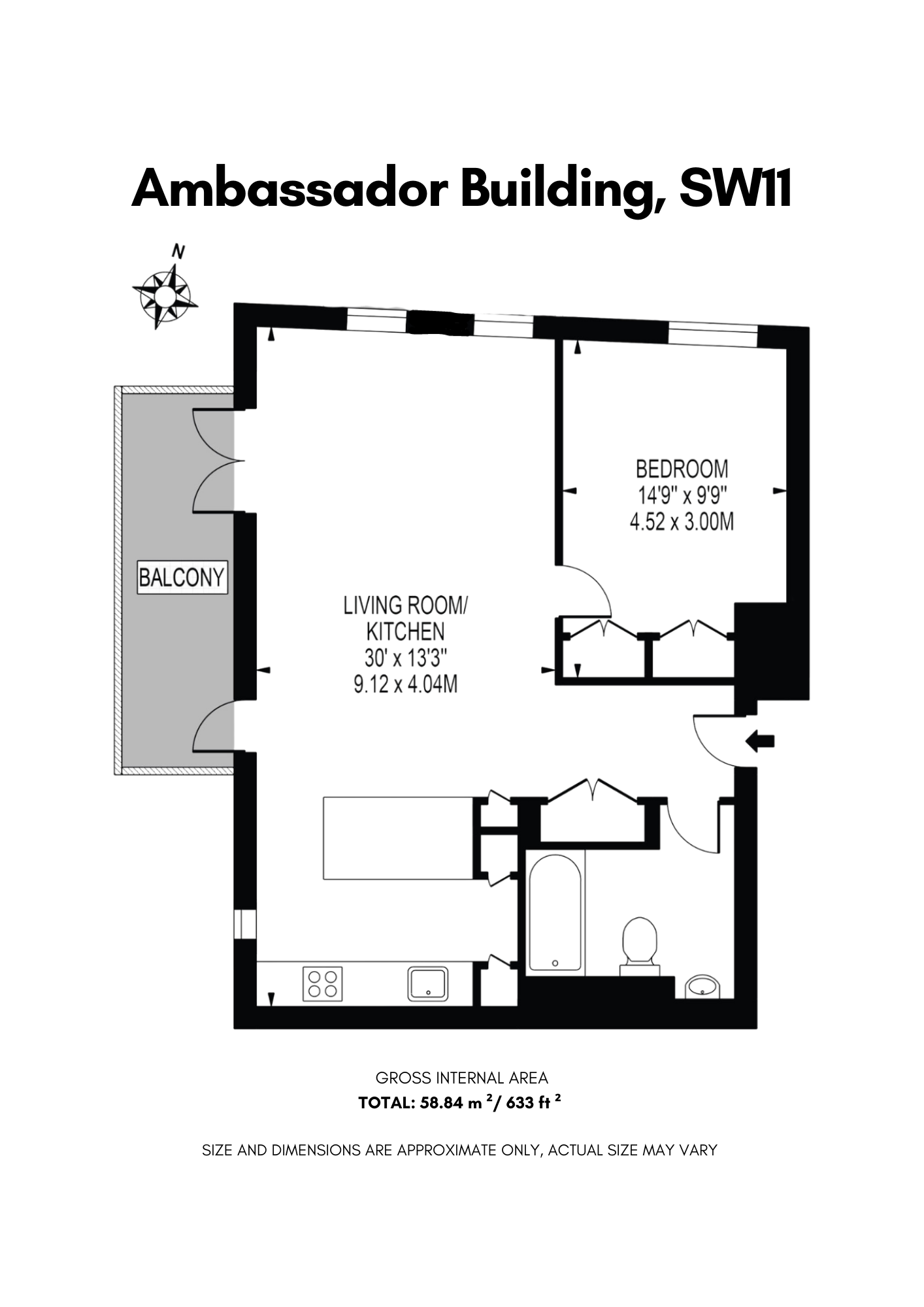 Apartment B134, Ambassador Building, London floorplan