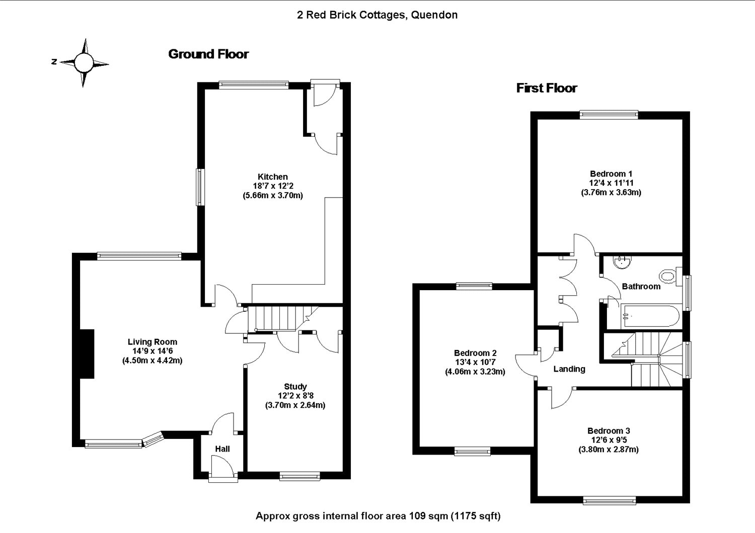 3 Bedrooms Semi-detached house for sale in Red Brick Cottages, Cambridge Road, Quendon, Essex CB11
