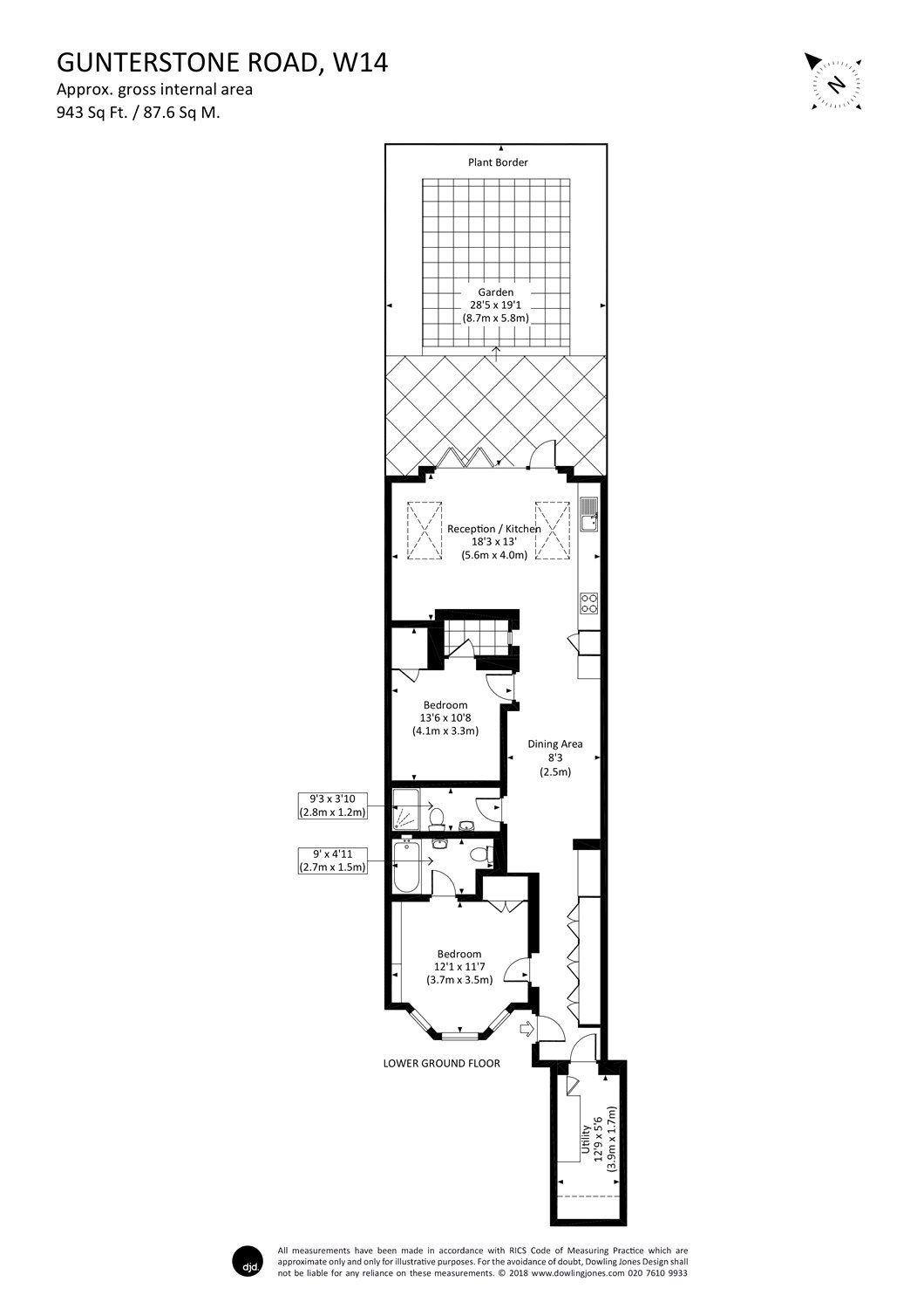 2 Bedrooms Flat to rent in Gunterstone Road, West Kensington, London W14