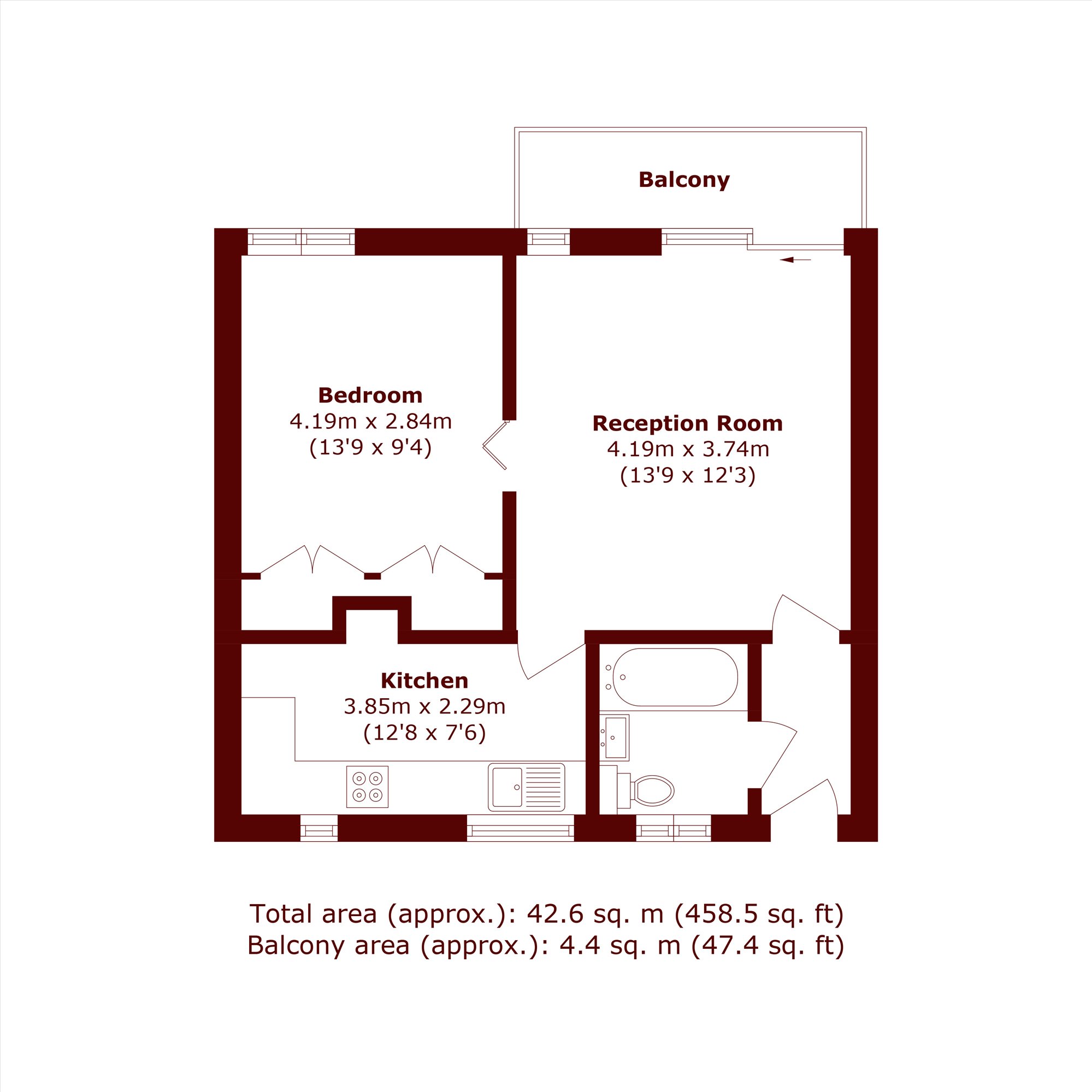Flat 16, Bushey House, Charlesfield, London floorplan