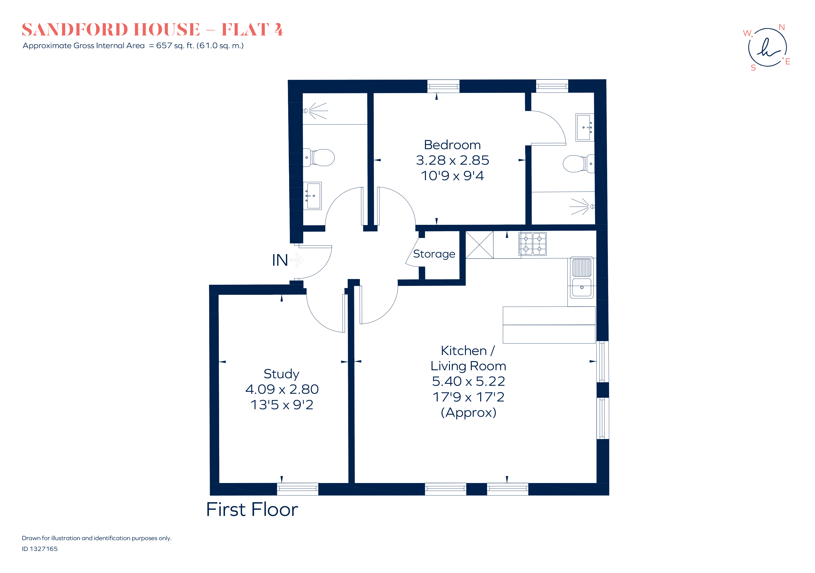 Flat 1, Sanford House 1b, Claremont Road, Teddington floorplan