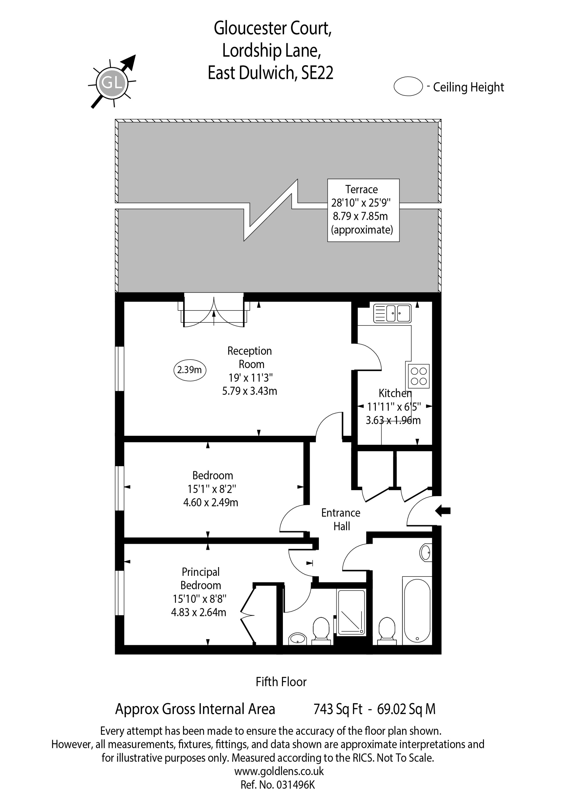 Gloucester Court, Flat 25, 516 Lordship Lane, London floorplan
